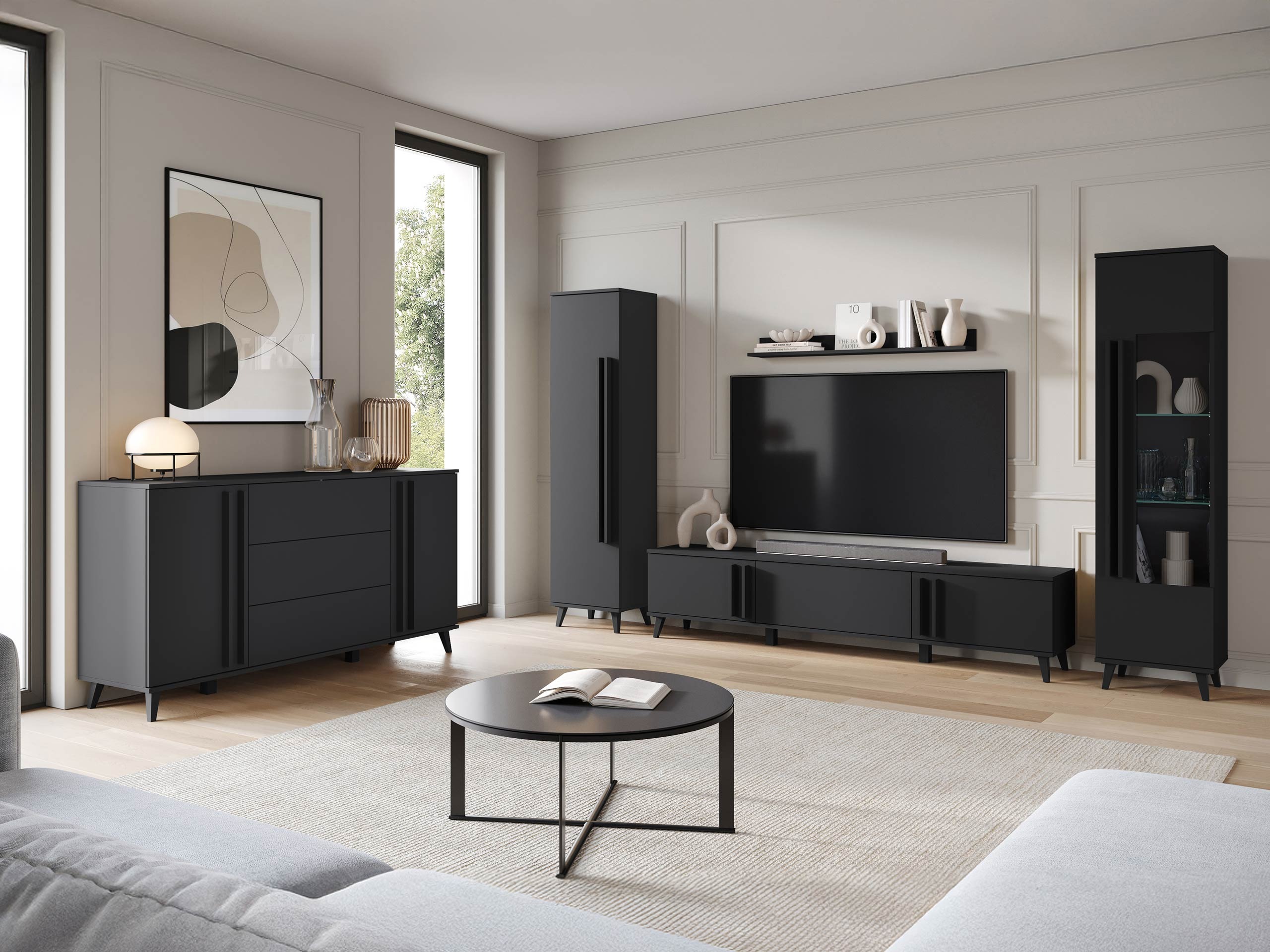 Living room set Facetor IV (Graphite)