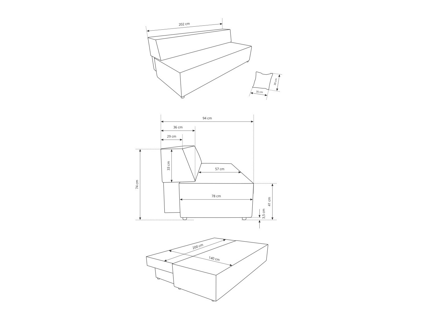 Sofa bed Kingston 185 (Dunbar 75)