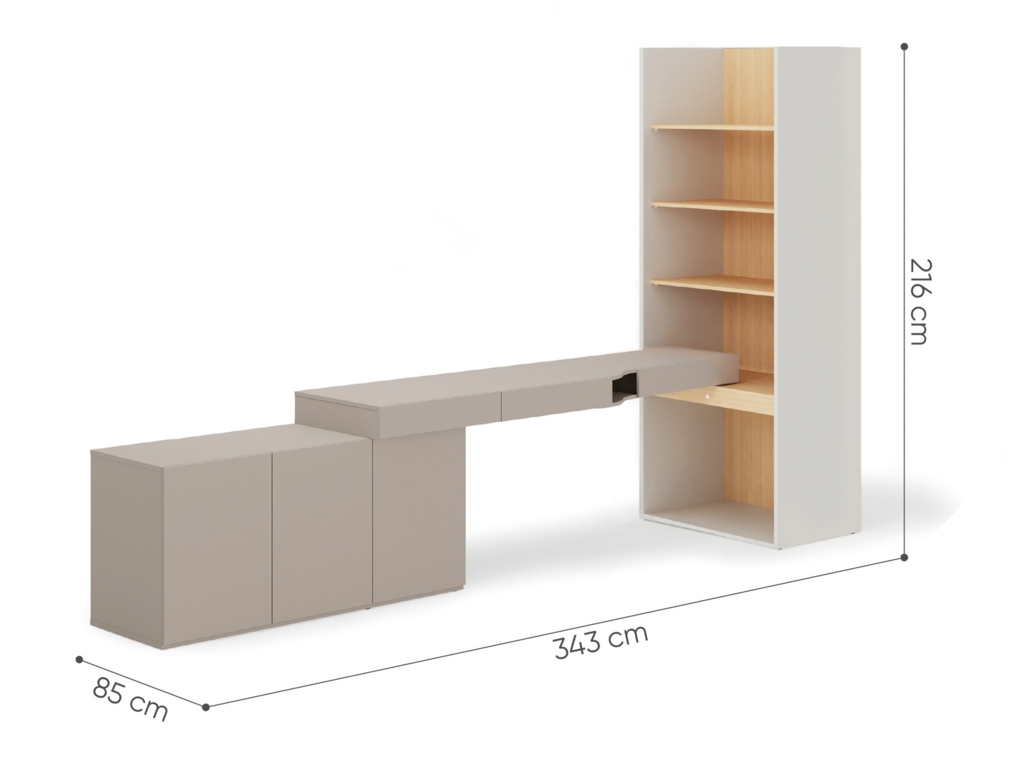 Home office set Evareve 118 (Grey + Oak)
