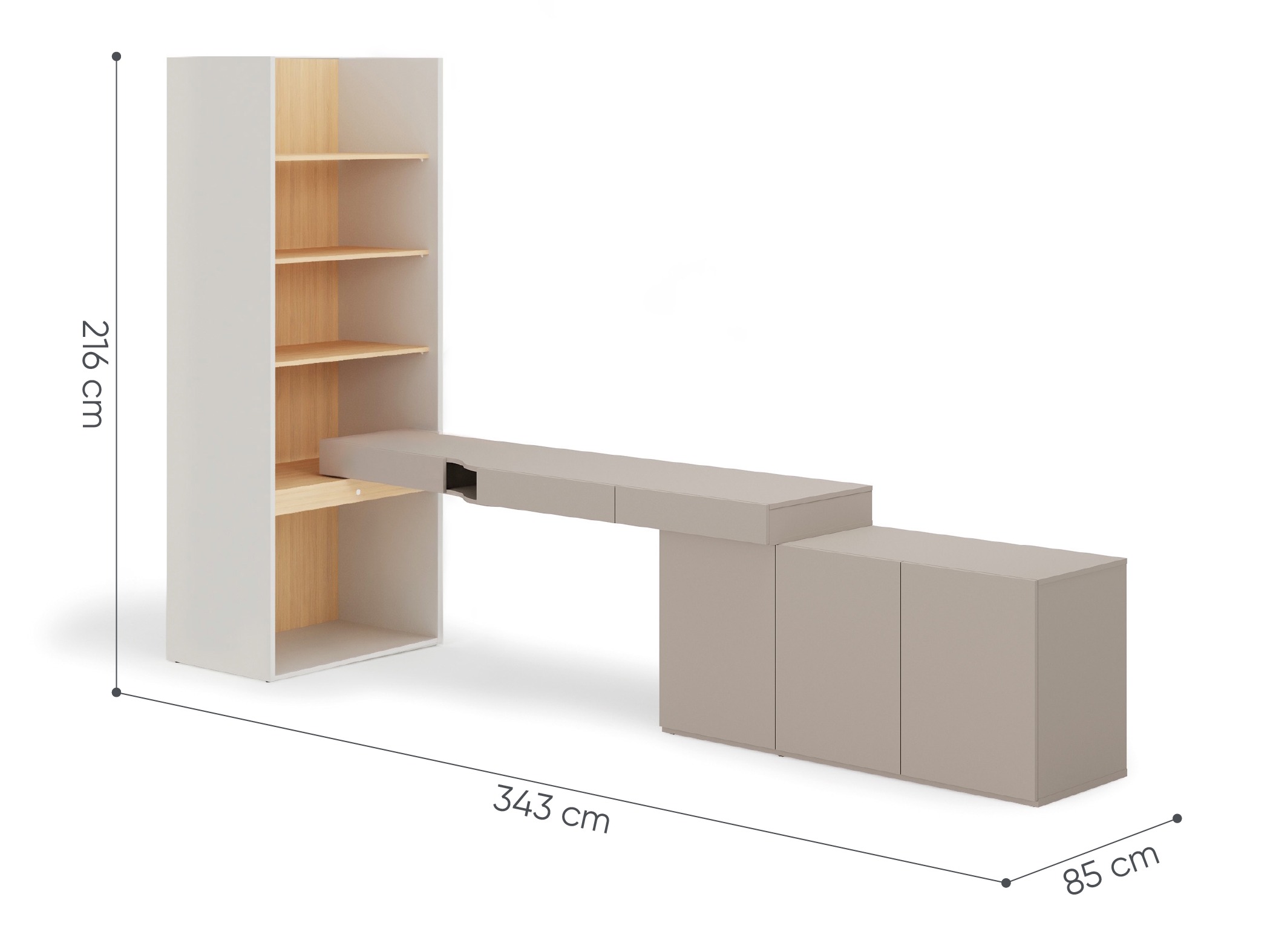 Home office set Evareve 118 (Grey + Oak)