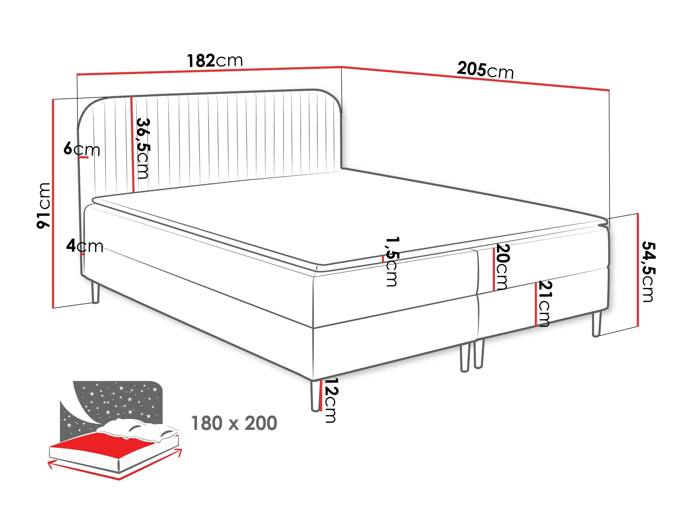 Continental bed Rivus (Coral 60)