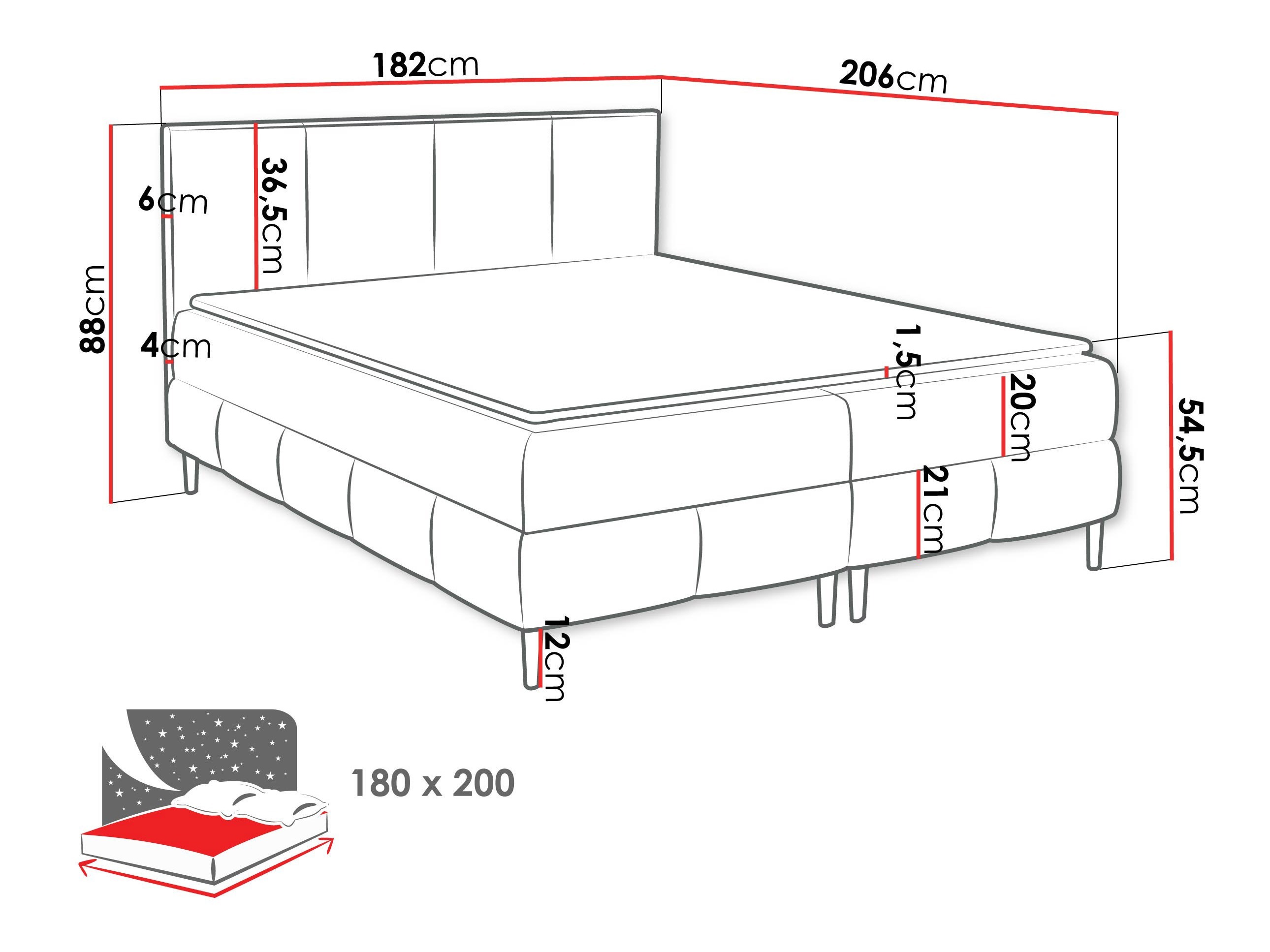 Continental bed Rivus I (Coral 60)