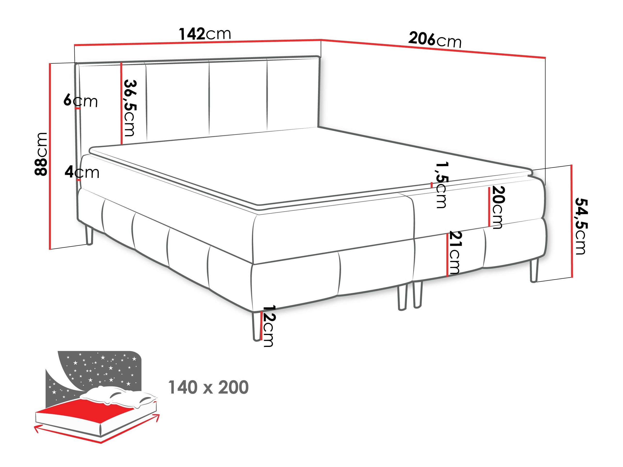 Continental bed Rivus I (Coral 75)