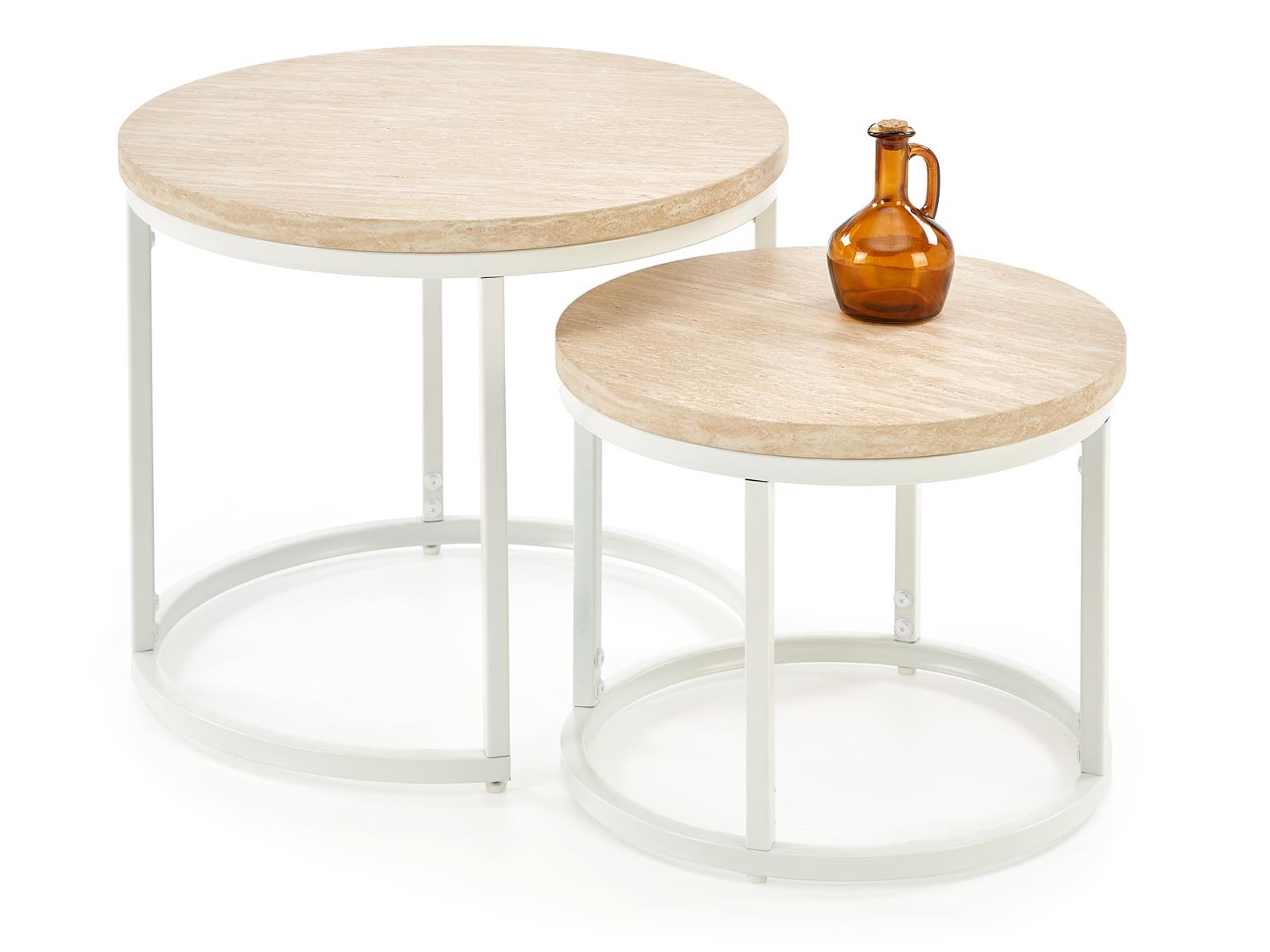 Nest of coffee tables Houston 951 (Light travertine + White)
