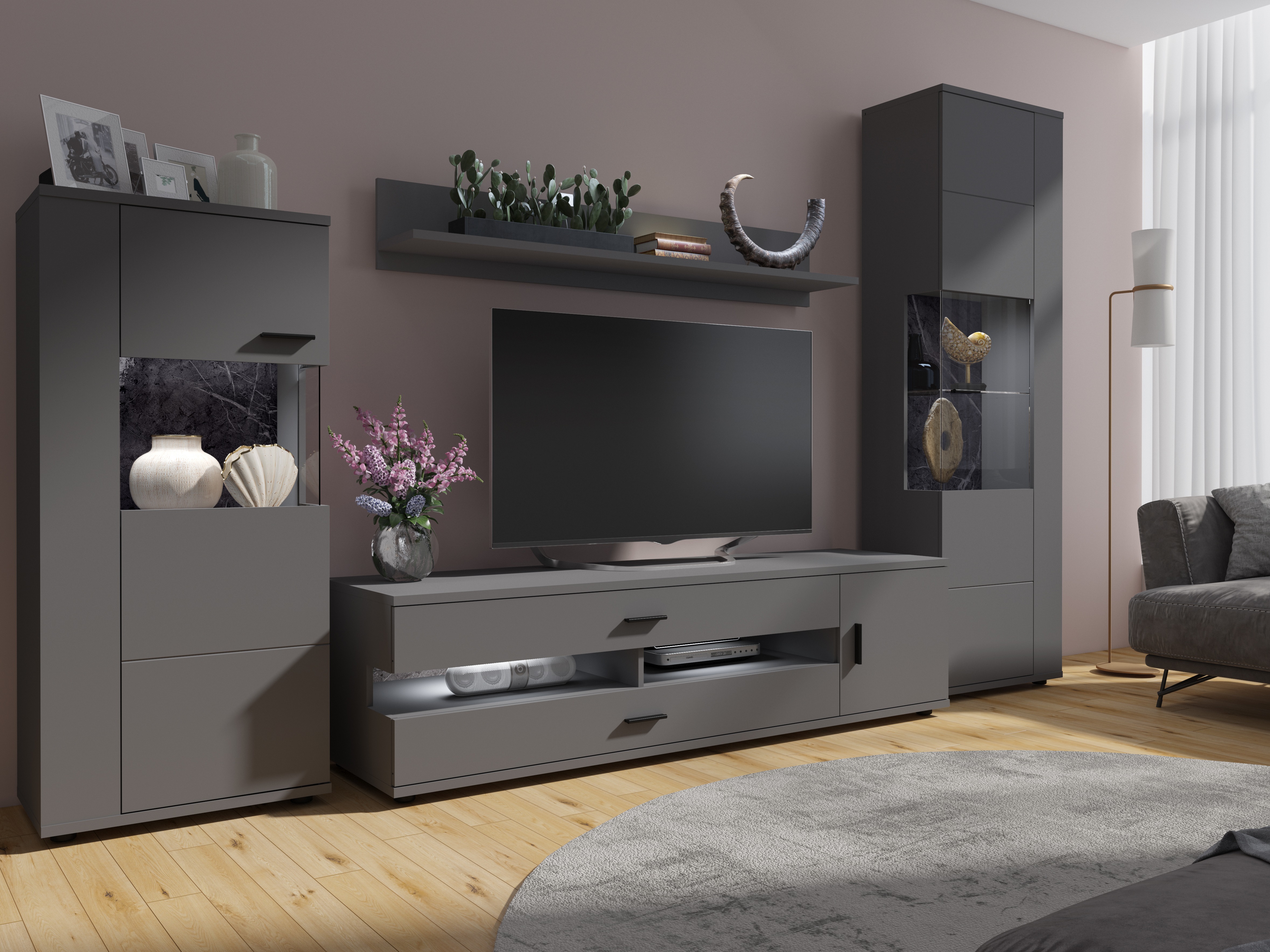 Living room set Ontario 161 (Graphite)