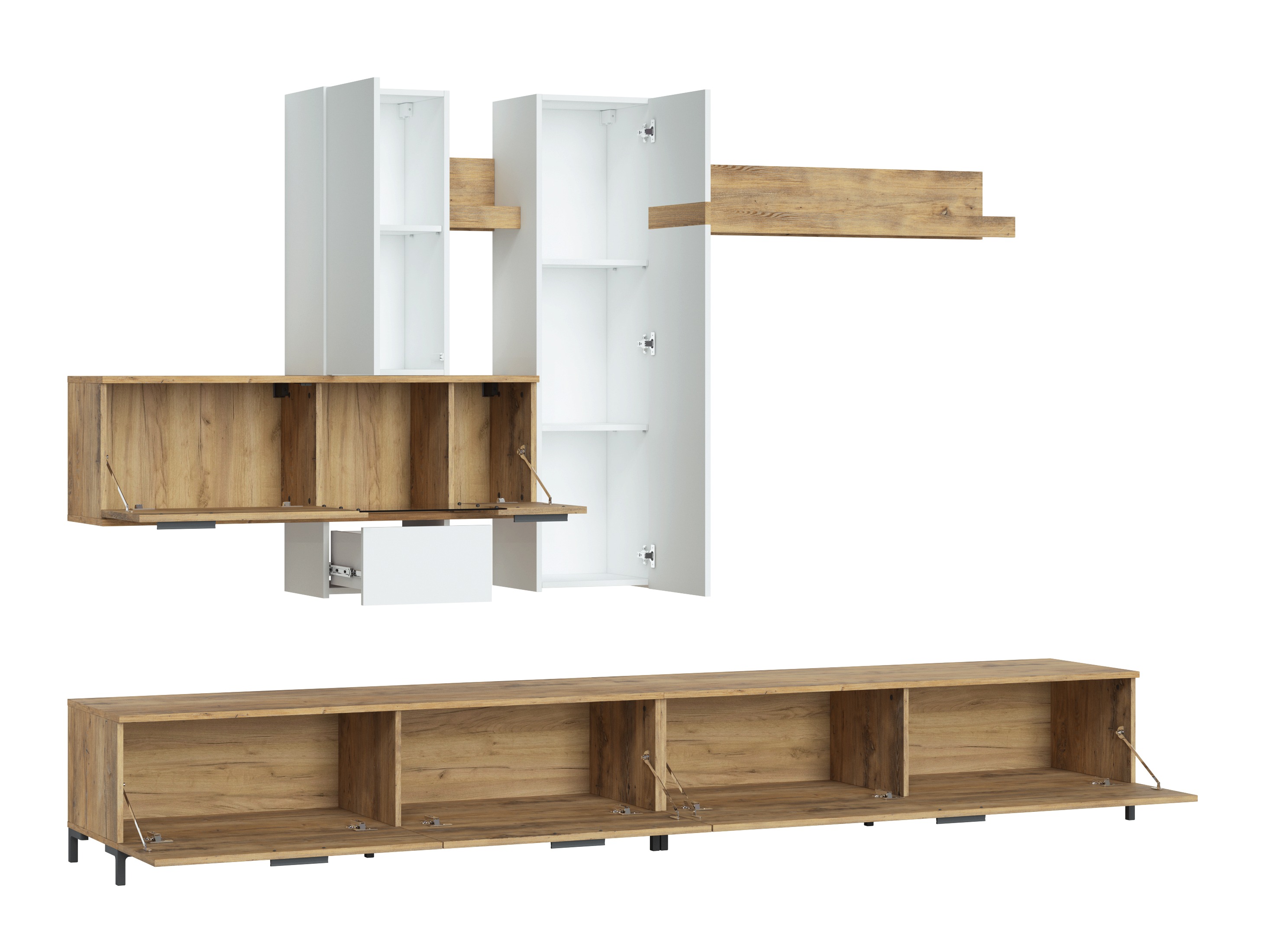 Living room set Salnola 105 (White + Chestnut)