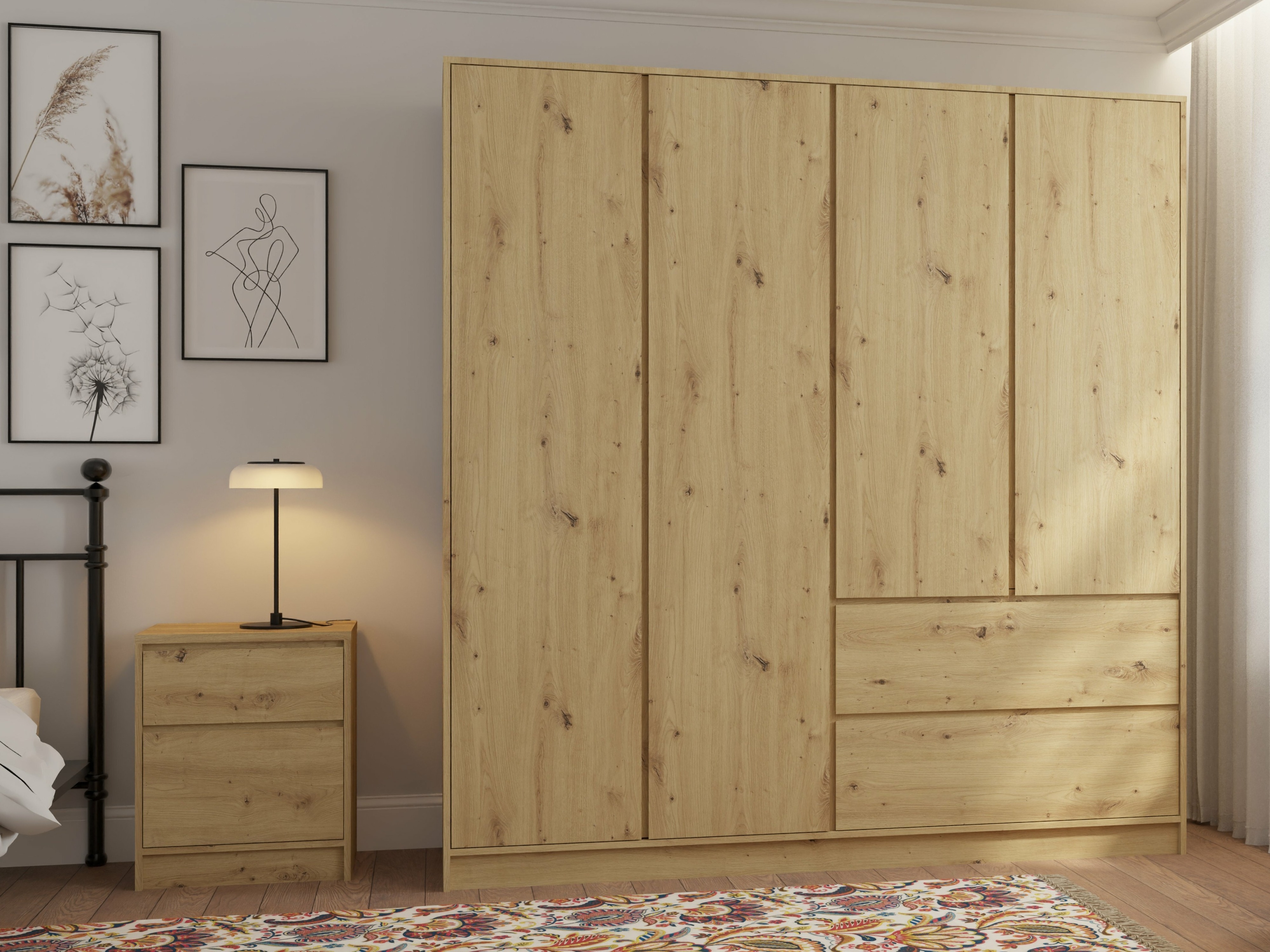 Bedside table Mervese 100 (Artisan oak)
