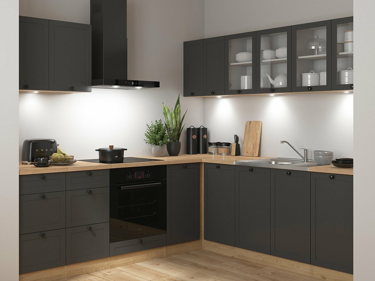 Modular kitchen set Classic Grey Oak 121