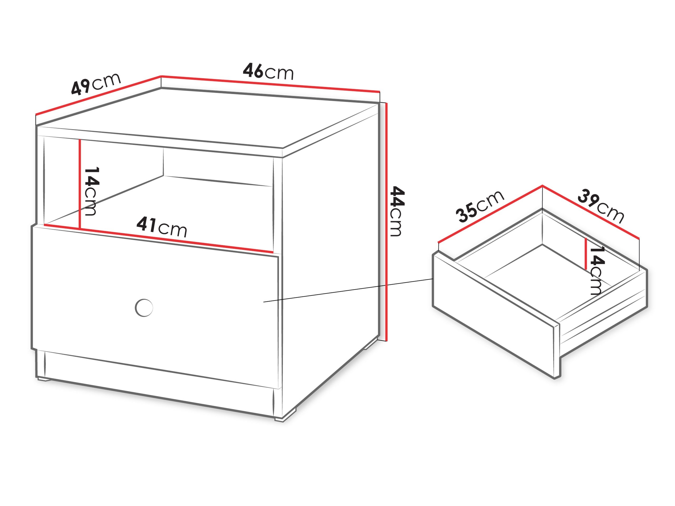 Bedside table Comfivo Lenitas