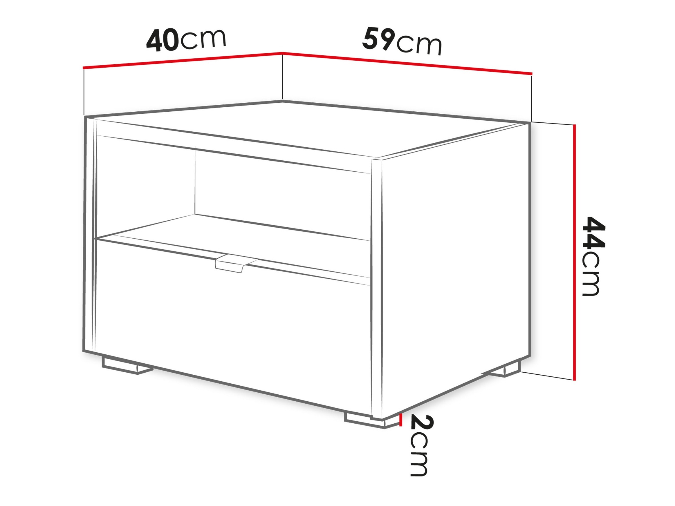 Bedside table Comfivo Ordo