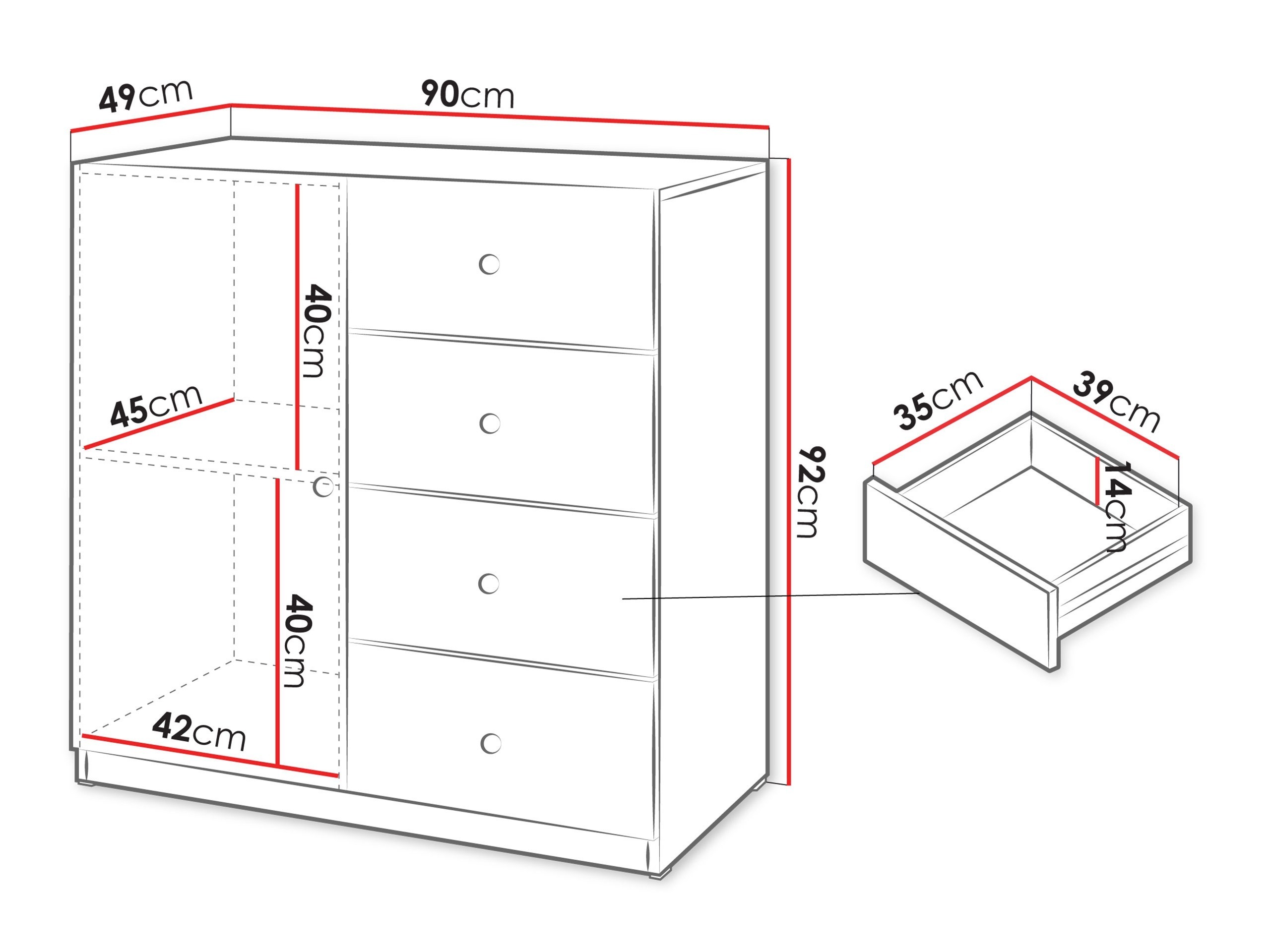 Chest of drawers Comfivo Lenitas