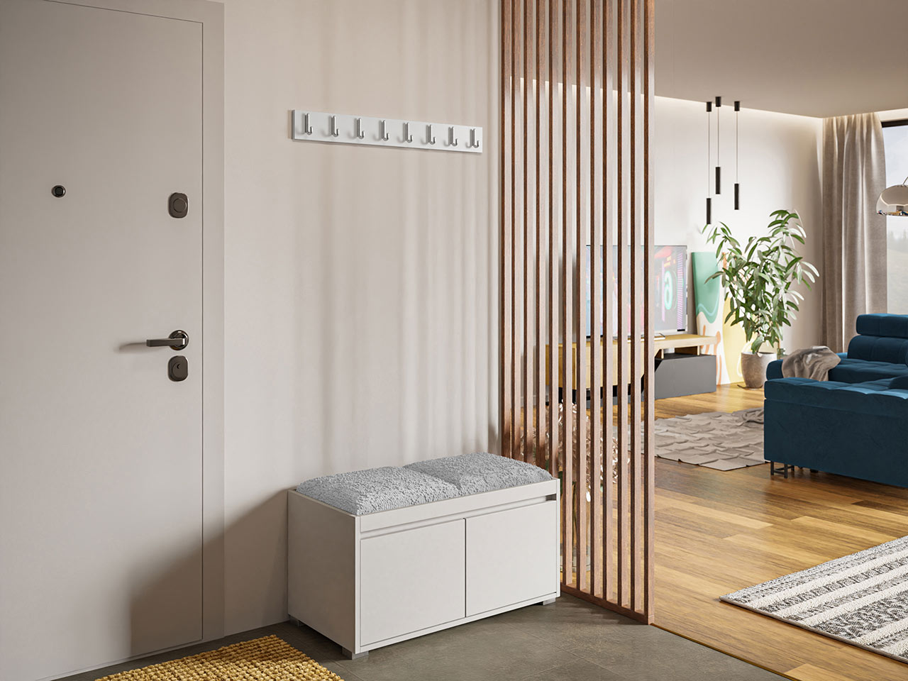 Hallway set Comfivo Pinus I (White + Abriamo 06)