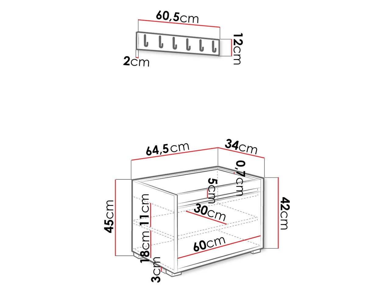 Hallway set Comfivo Pinus V (White + Abriamo 03)