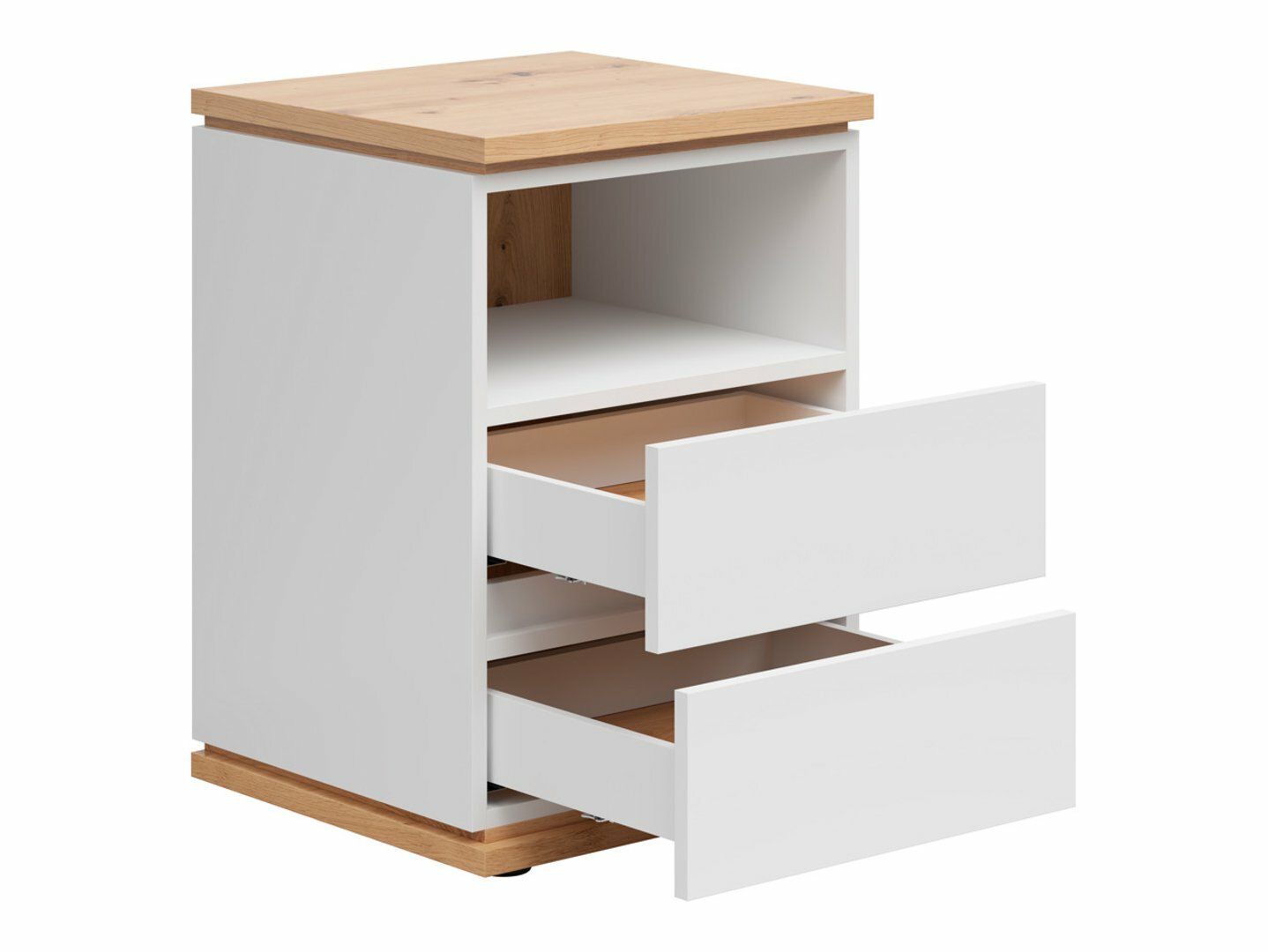 Bedside table Cirfelo 114 (White + Artisan oak)