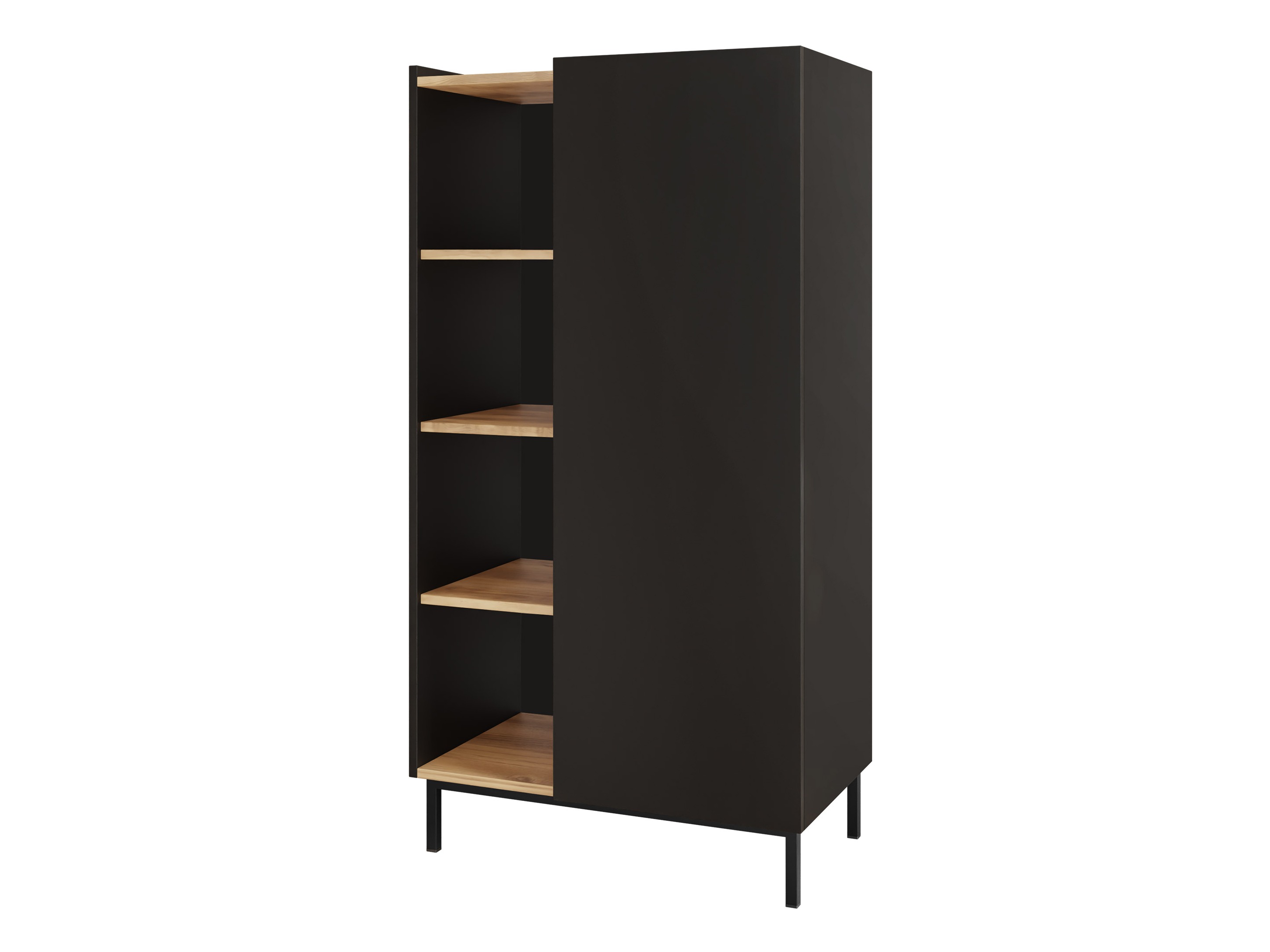 Bookcase Veldome 101 (Black + Light brown)