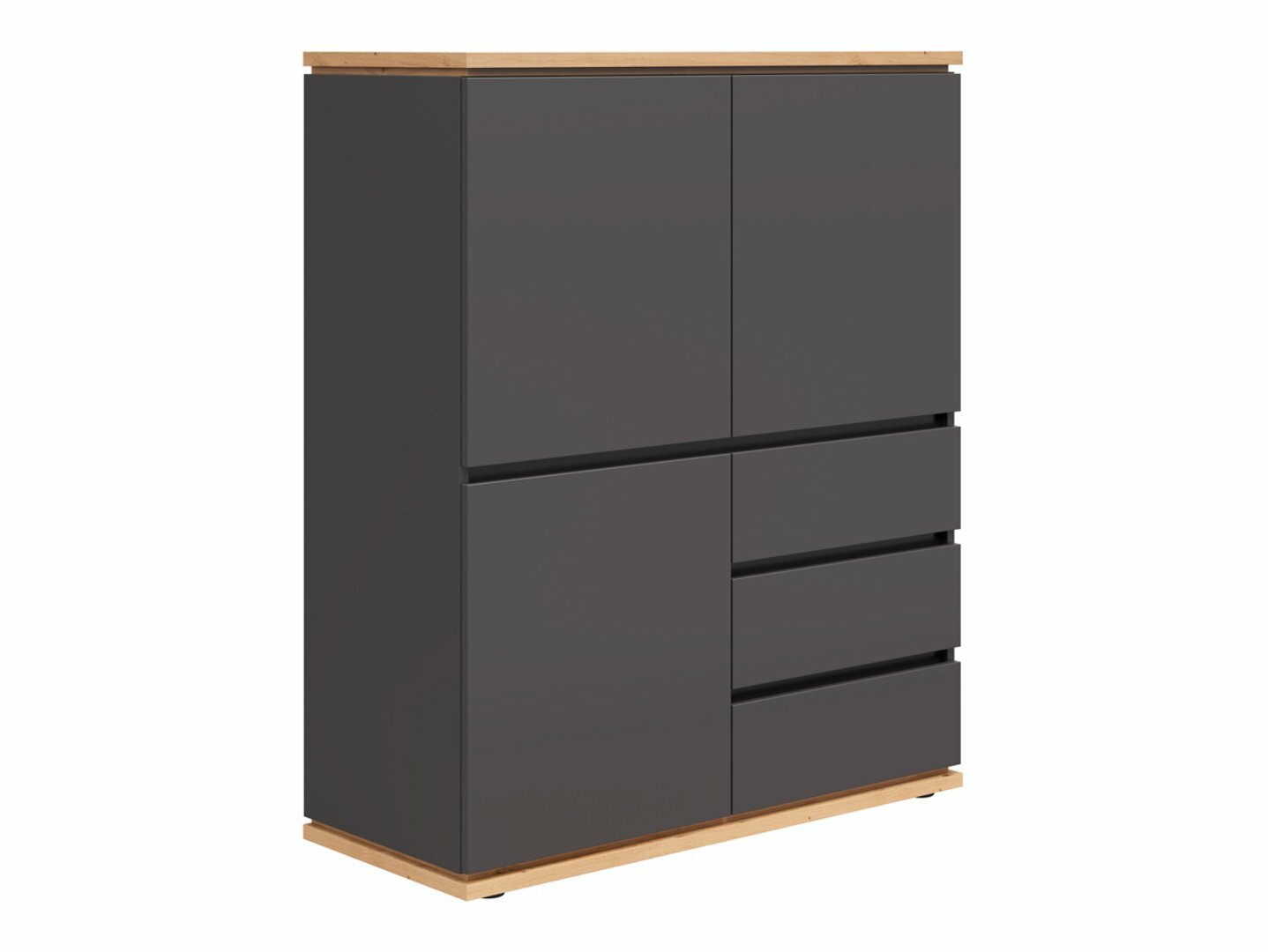 Chest of drawers Cirfelo 115 (Graphite + Artisan oak)