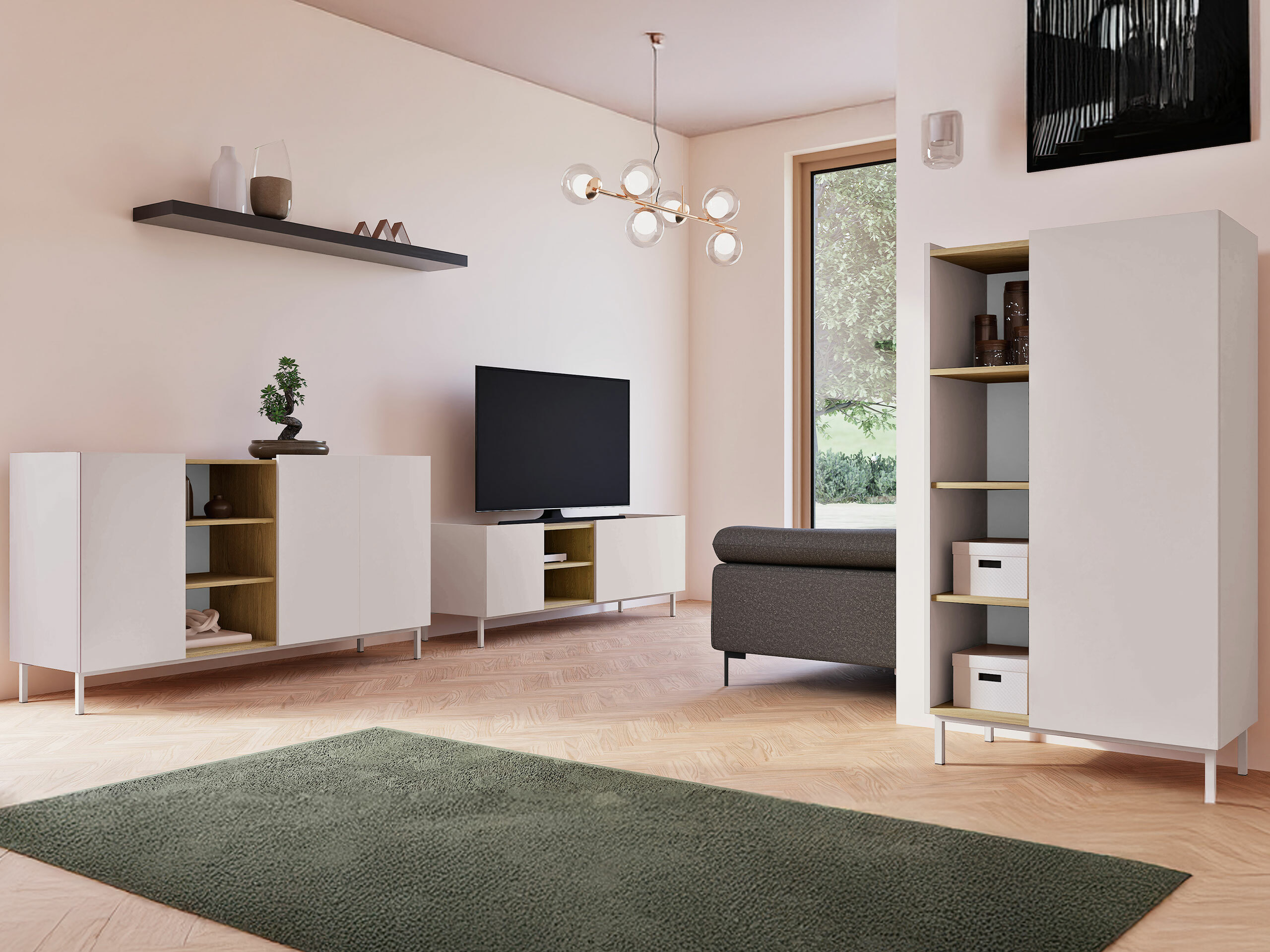 Sideboard Veldome 100 (Cashmere + Cremona oak)