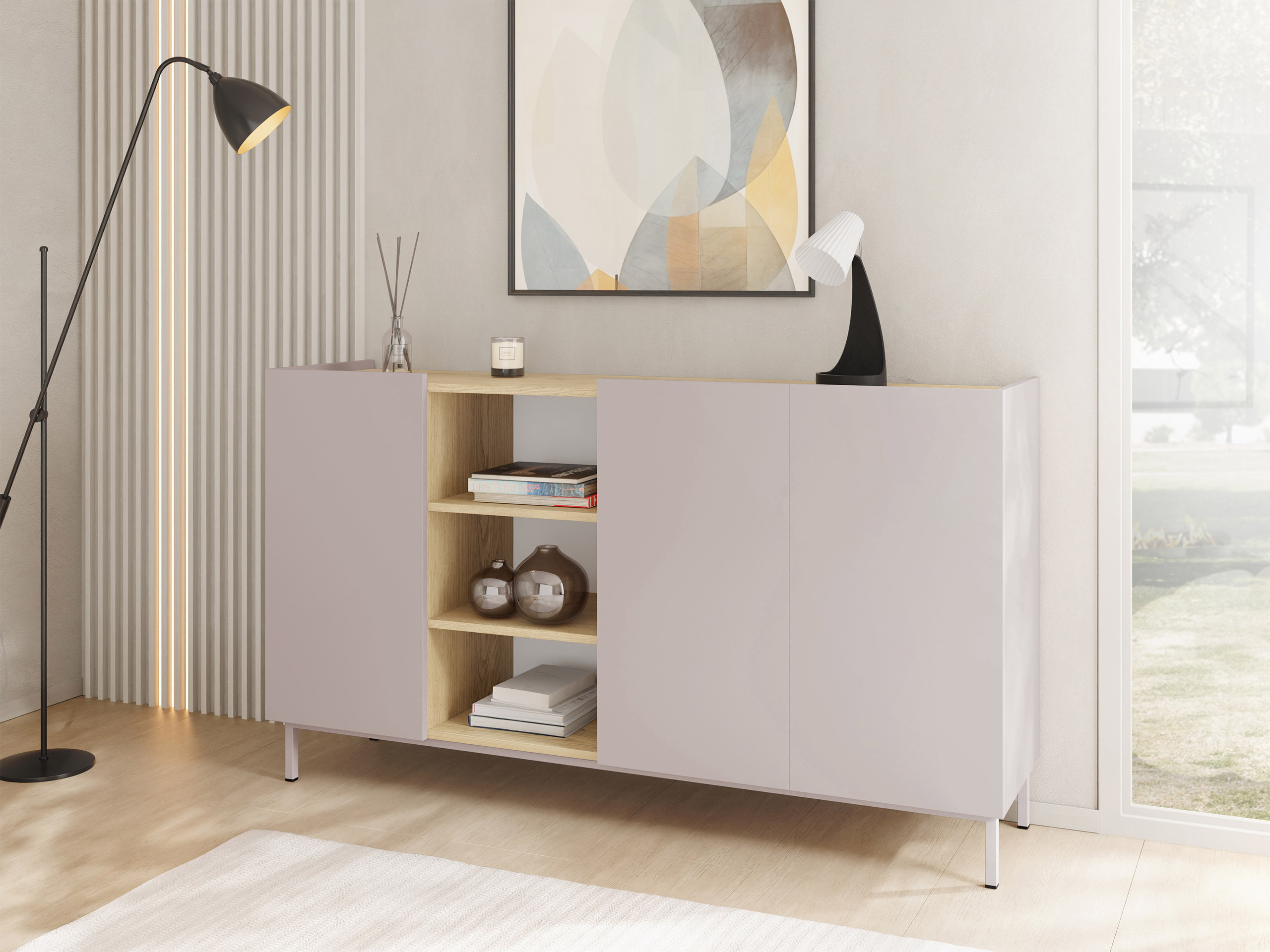 Sideboard Veldome 100 (Cashmere + Oak)