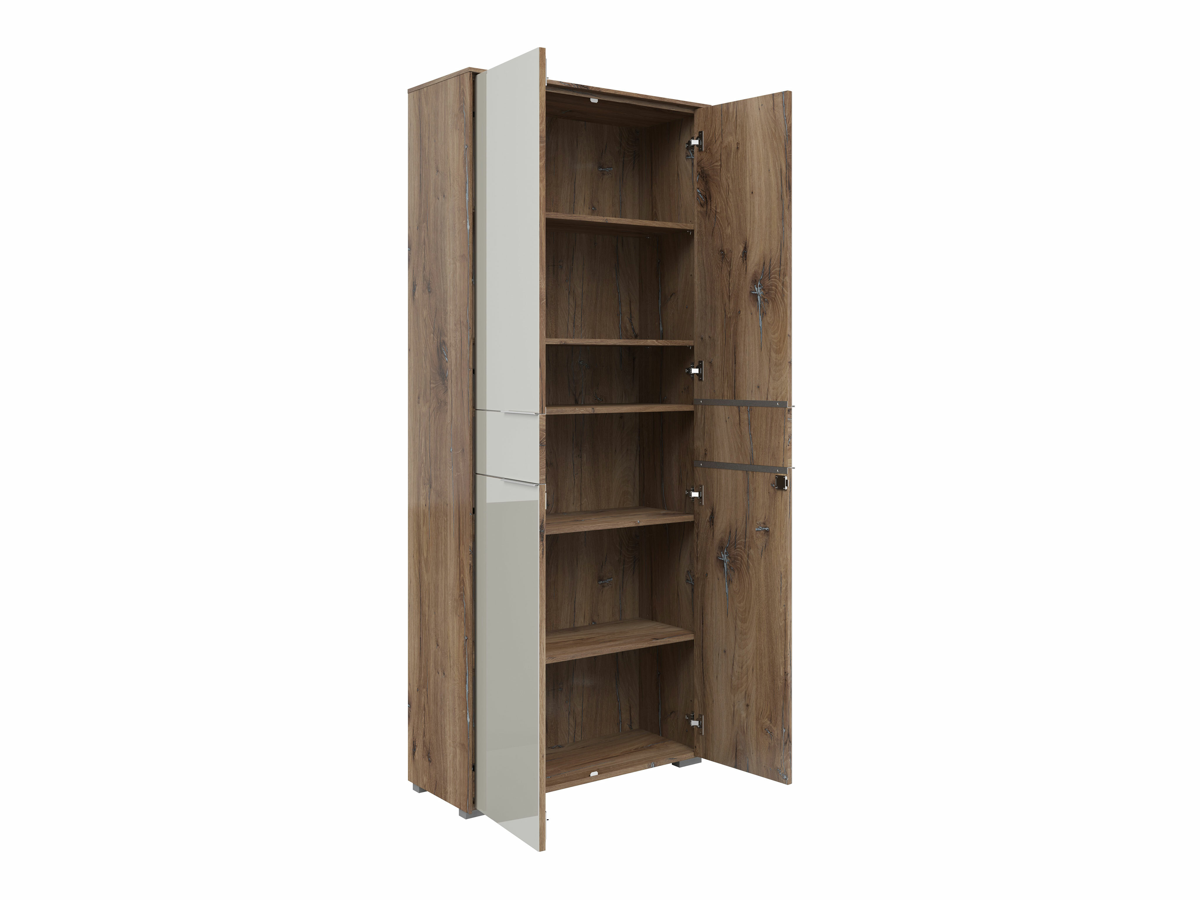 Bookcase Tentoru 105 (Glossy grey + Dark Flagstaf oak)