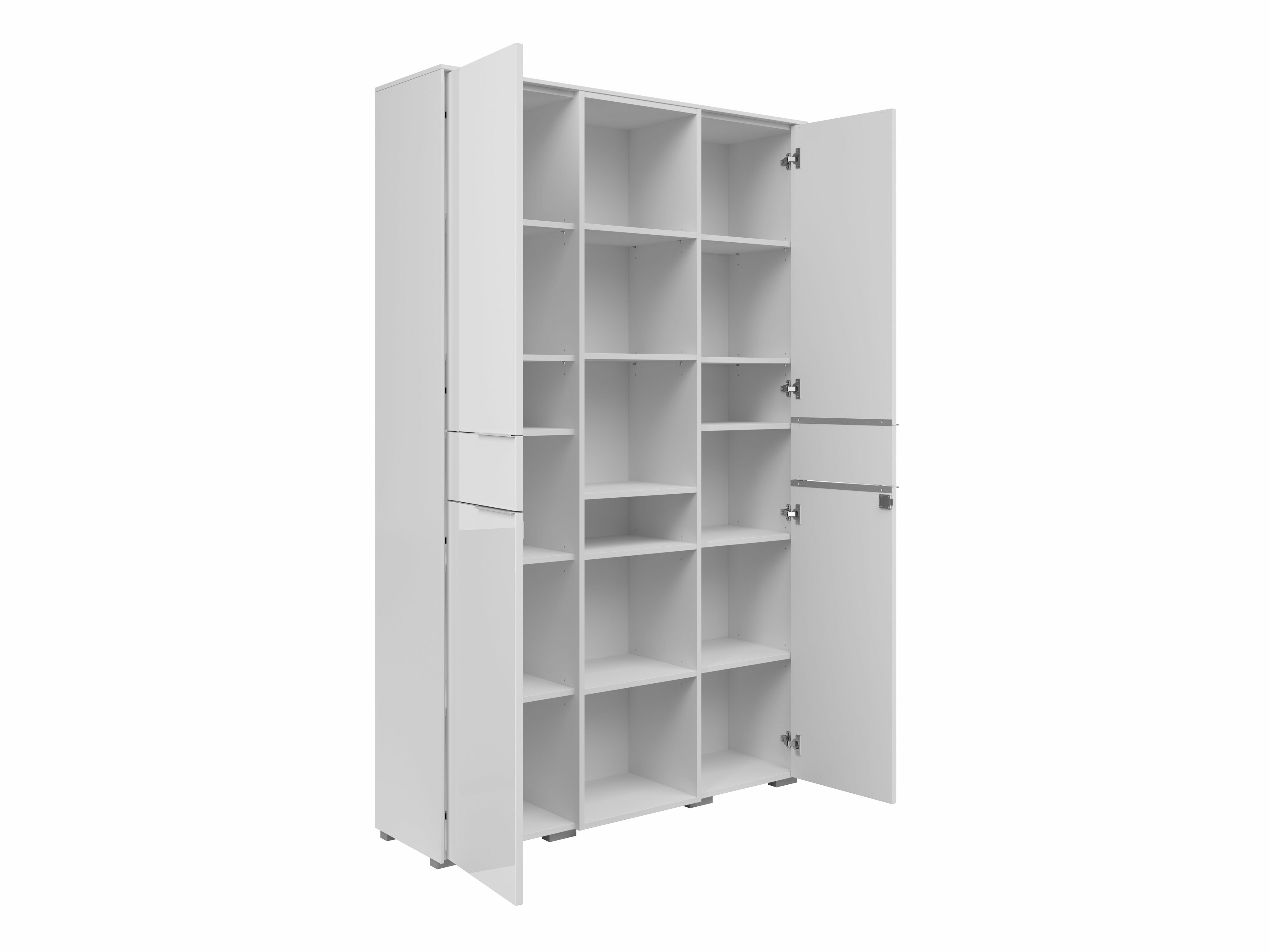 Bookcase Tentoru 107 (White + Glossy white)