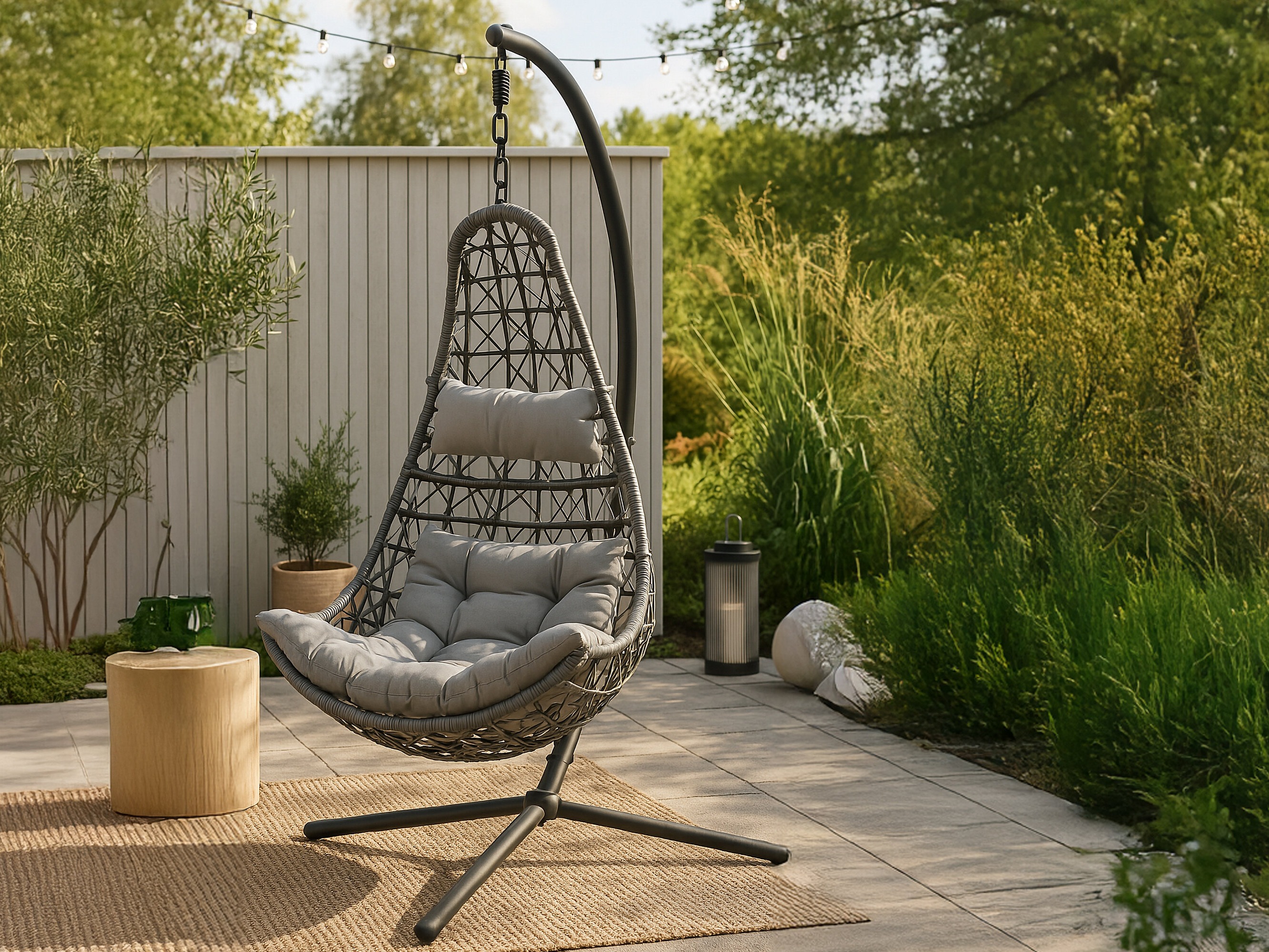 Hanging chair Dallas 519 (Black + Grey)