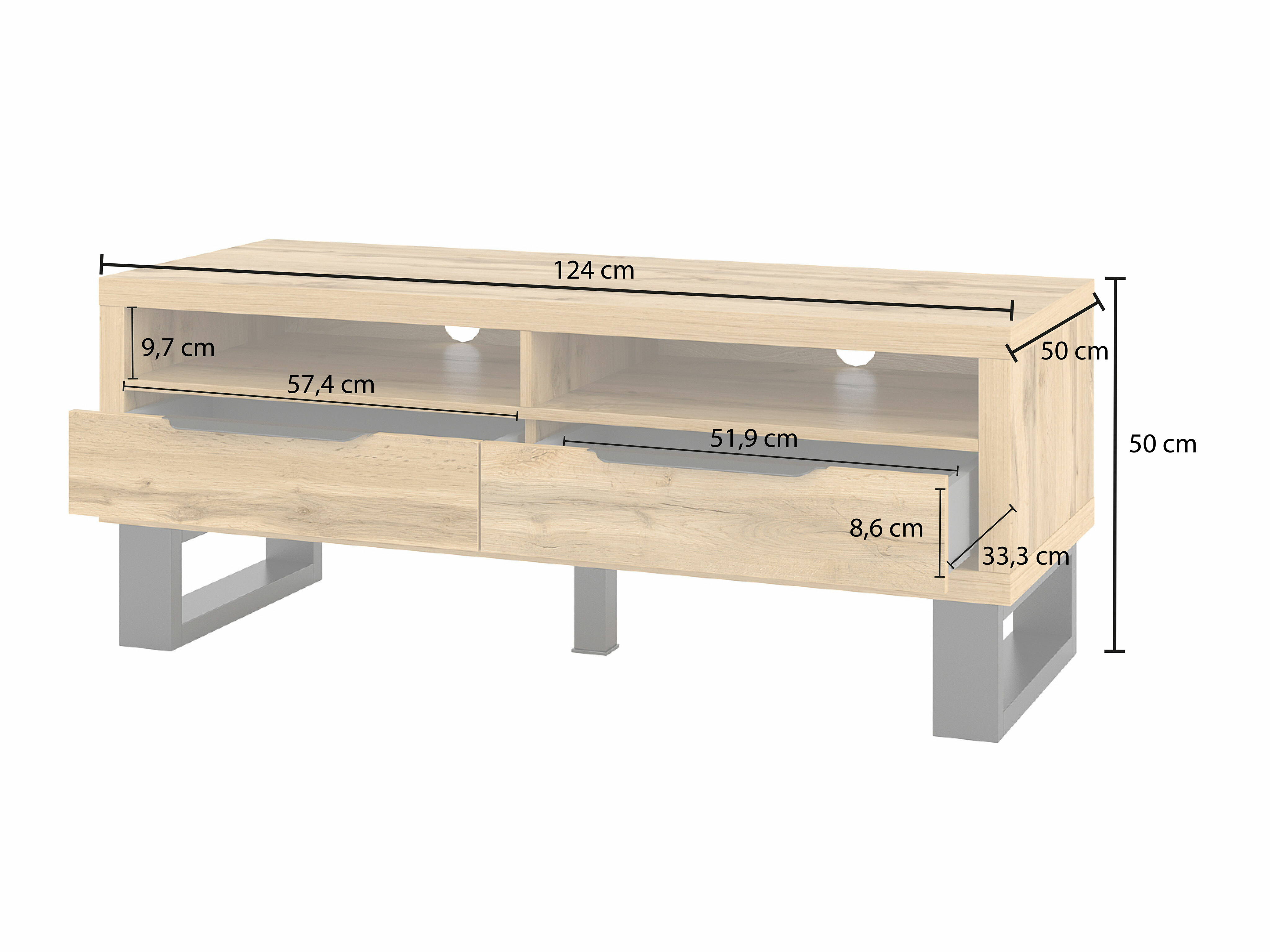 TV stand Avicavu 100 (Wotan Oak + Black)