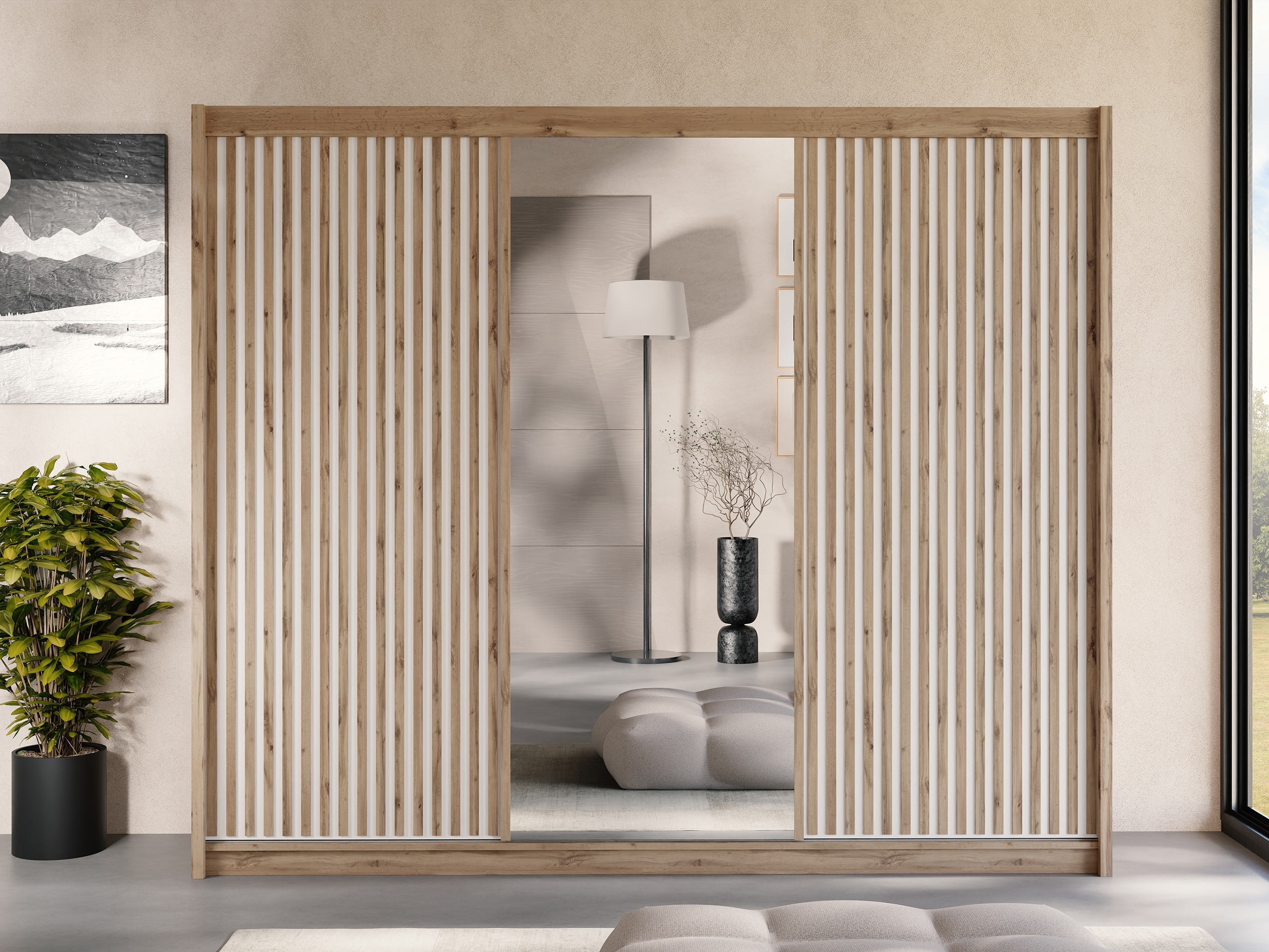 Wardrobe Gemes I (Wotan Oak + White)