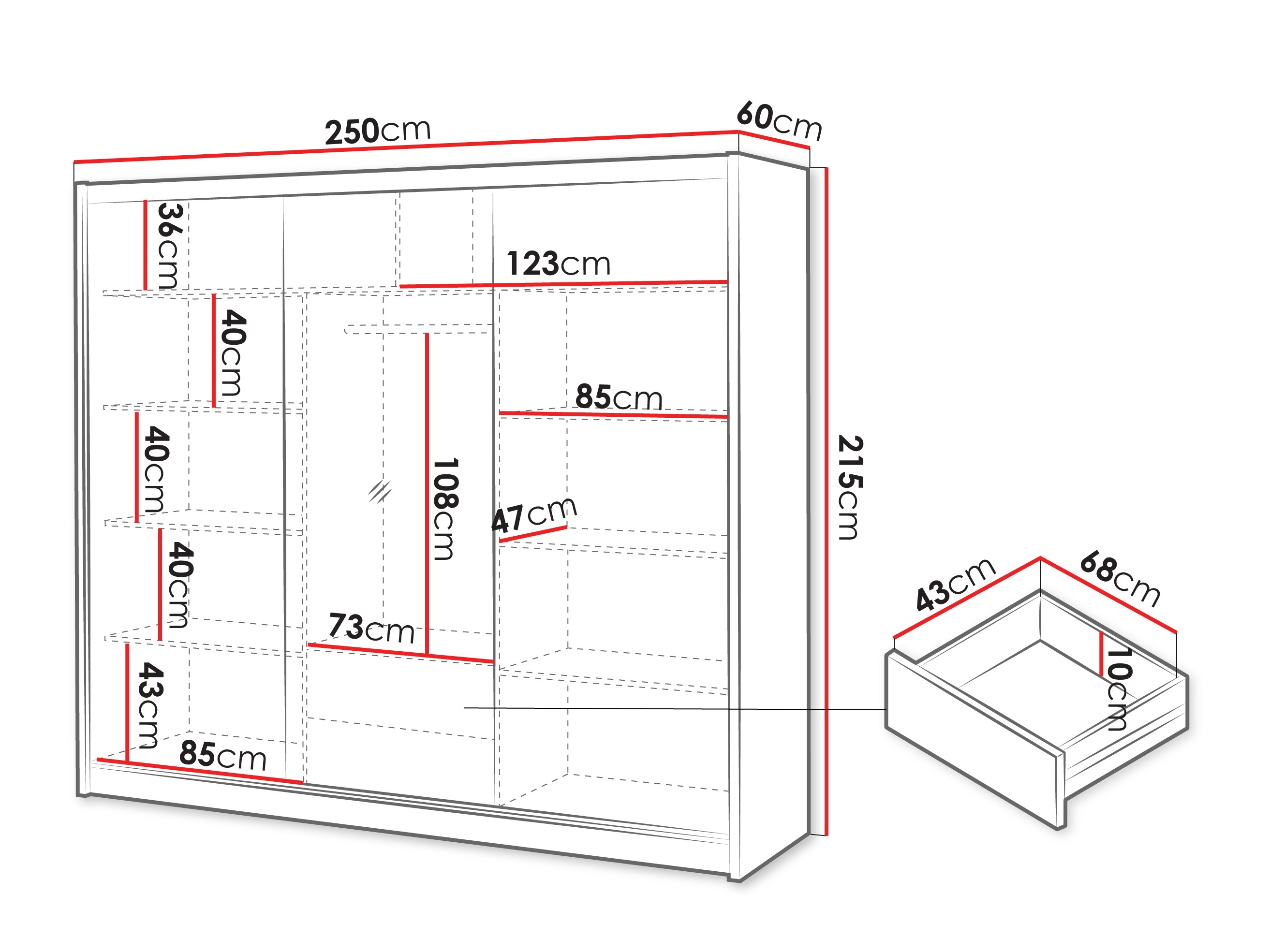 Wardrobe Gemes I (Wotan Oak + White)