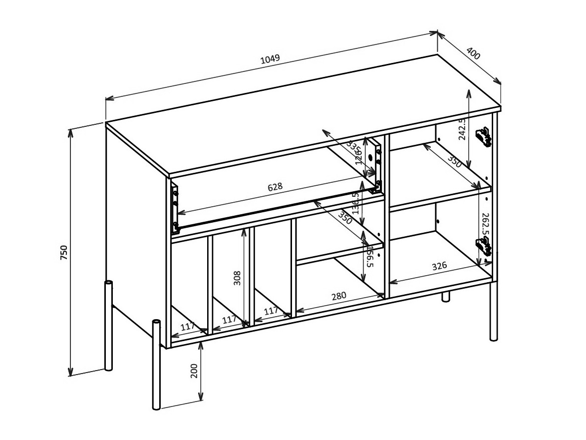 Chest of drawers Levtenu 112 (Oak)
