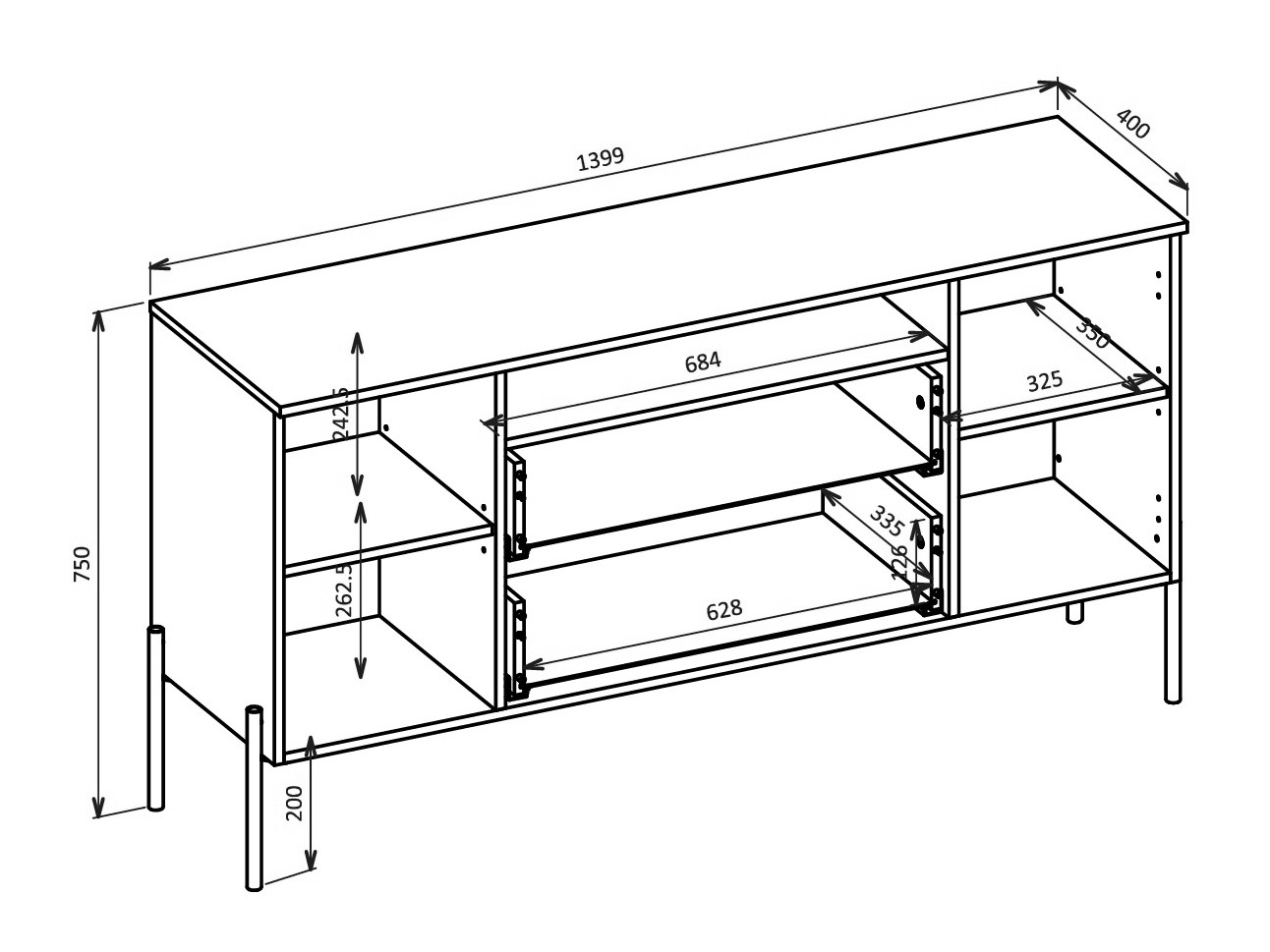 Chest of drawers Levtenu 114 (Cashmere)