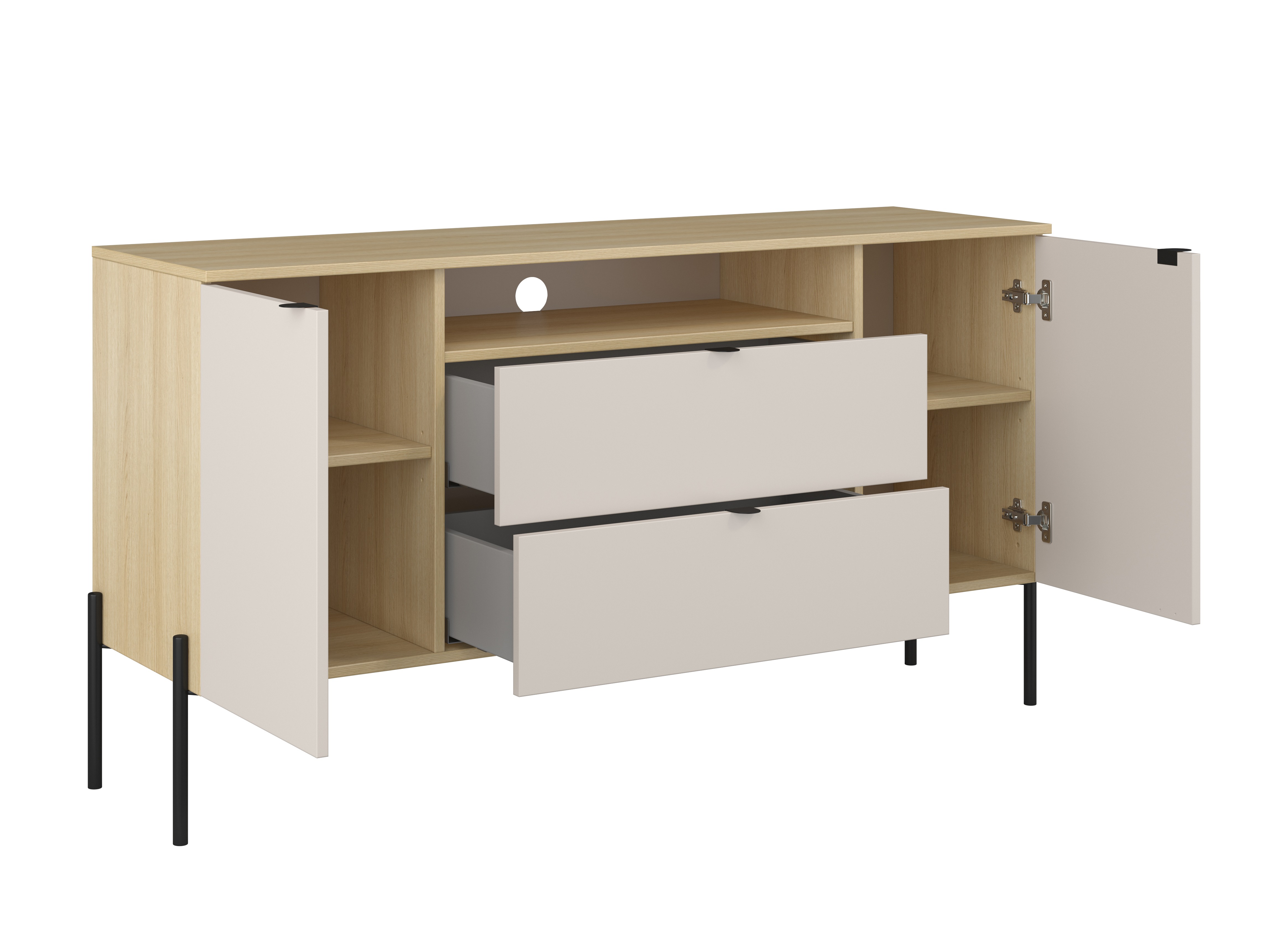 Chest of drawers Levtenu 114 (Oak + Cashmere)