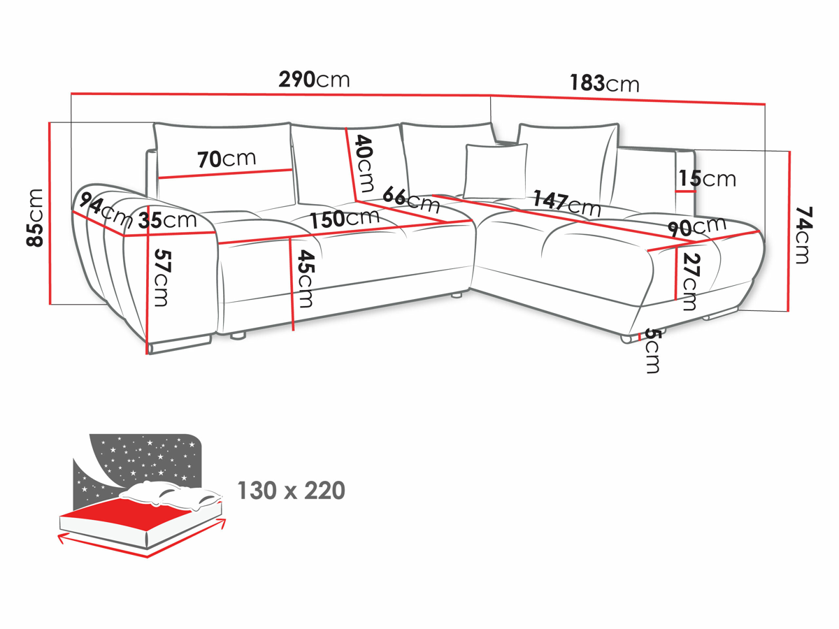Corner sofa Camden 107 (Velo 635)