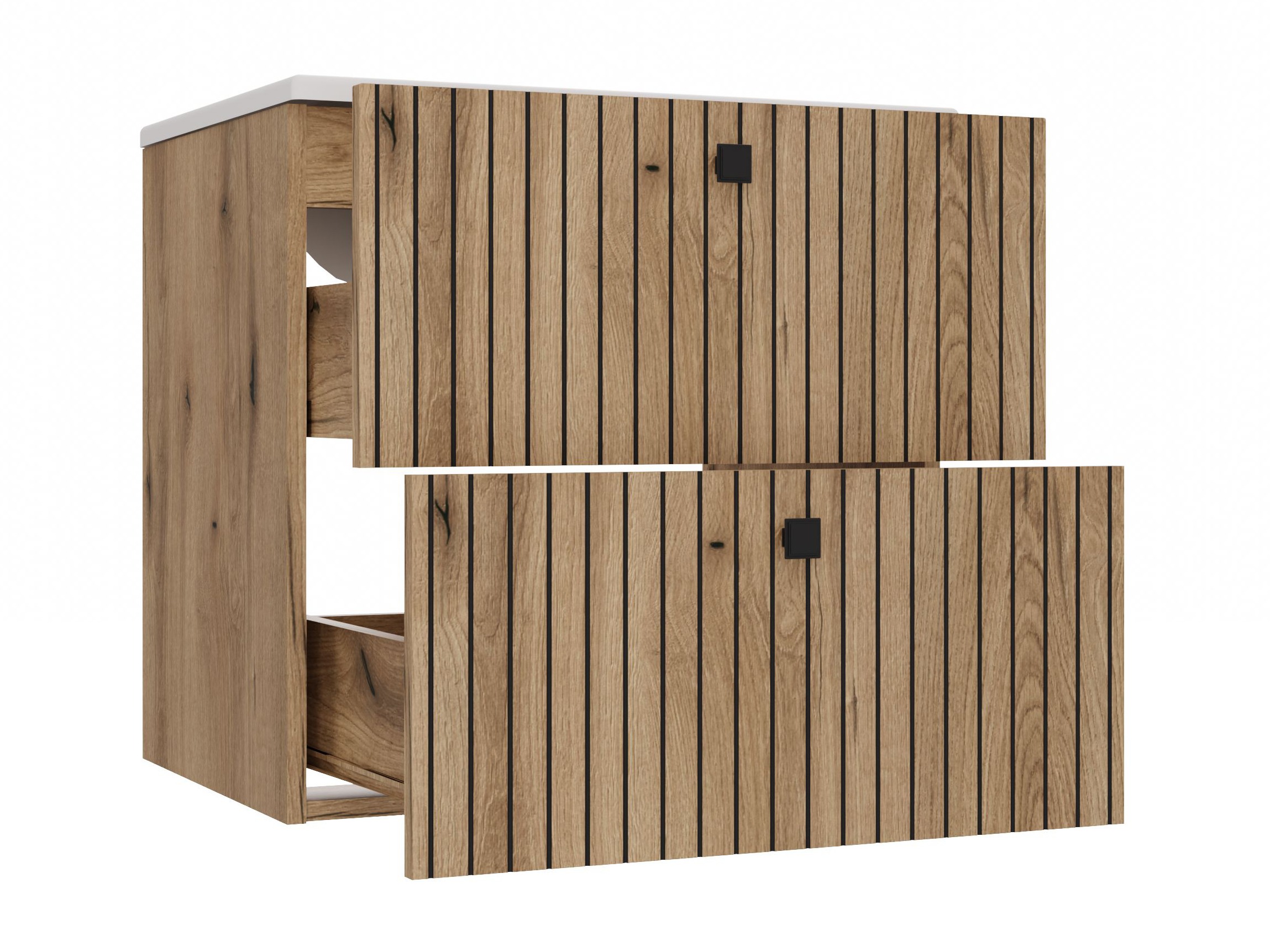 Wall-mounted bathroom cabinet for washbasin Mandeville 314 (Oak)