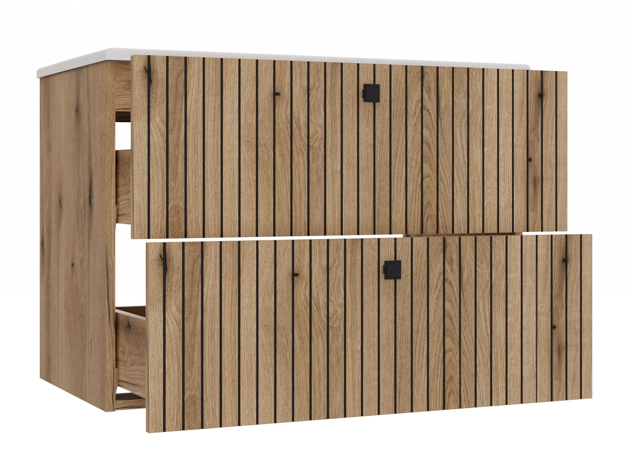 Wall-mounted bathroom cabinet for washbasin Mandeville 315 (Oak)