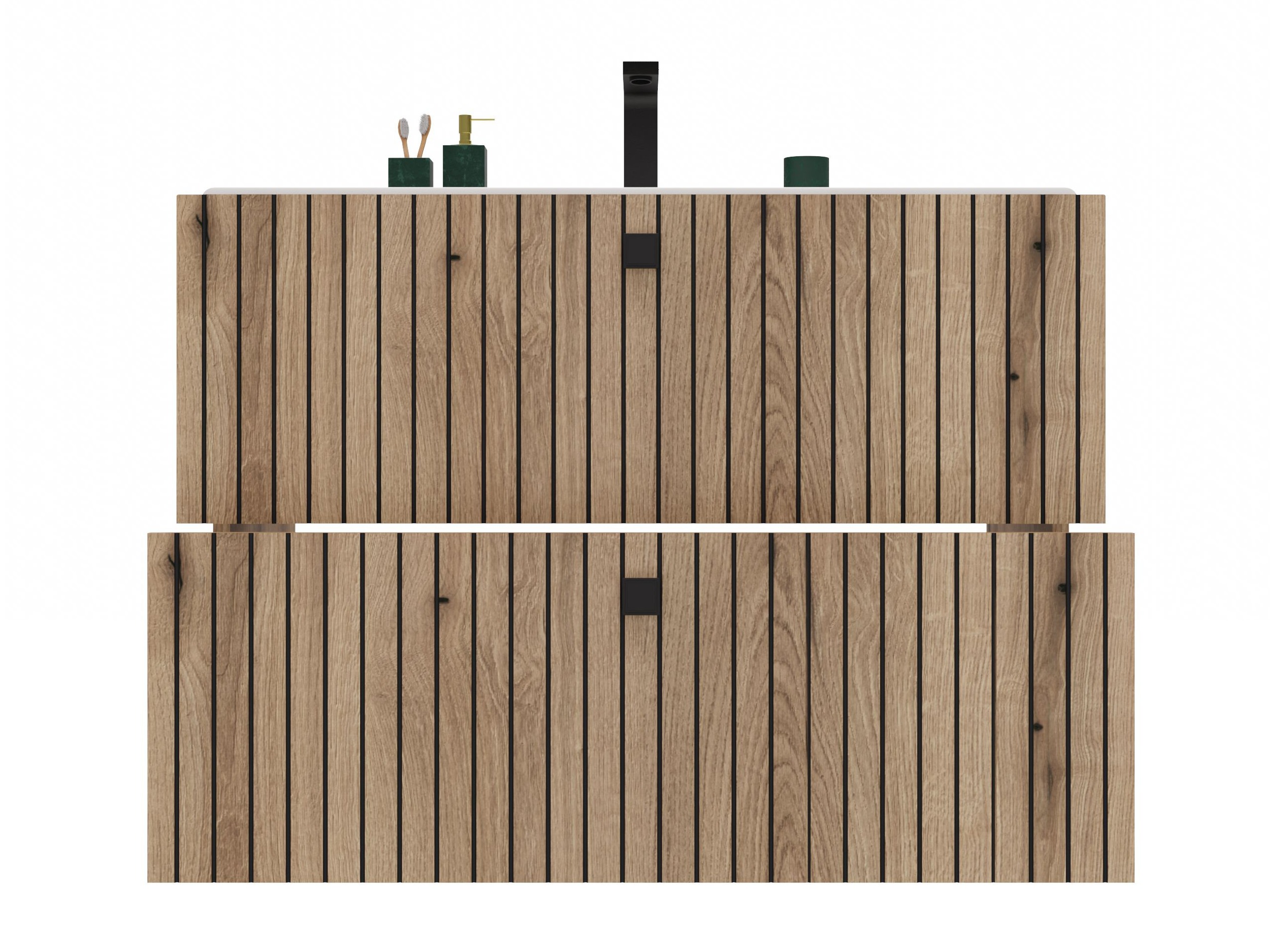 Wall-mounted bathroom cabinet for washbasin Mandeville 315 (Oak)