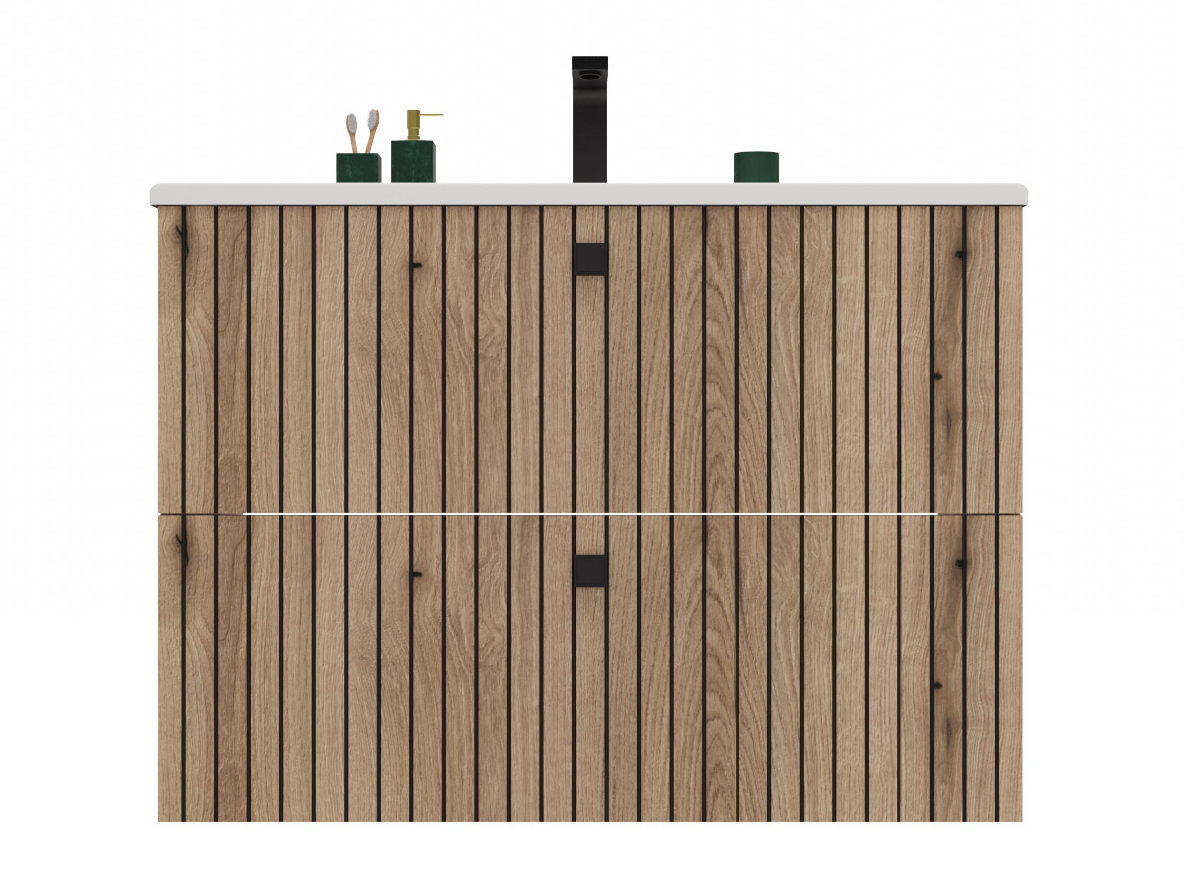 Wall-mounted bathroom cabinet for washbasin Mandeville 315 (Oak)