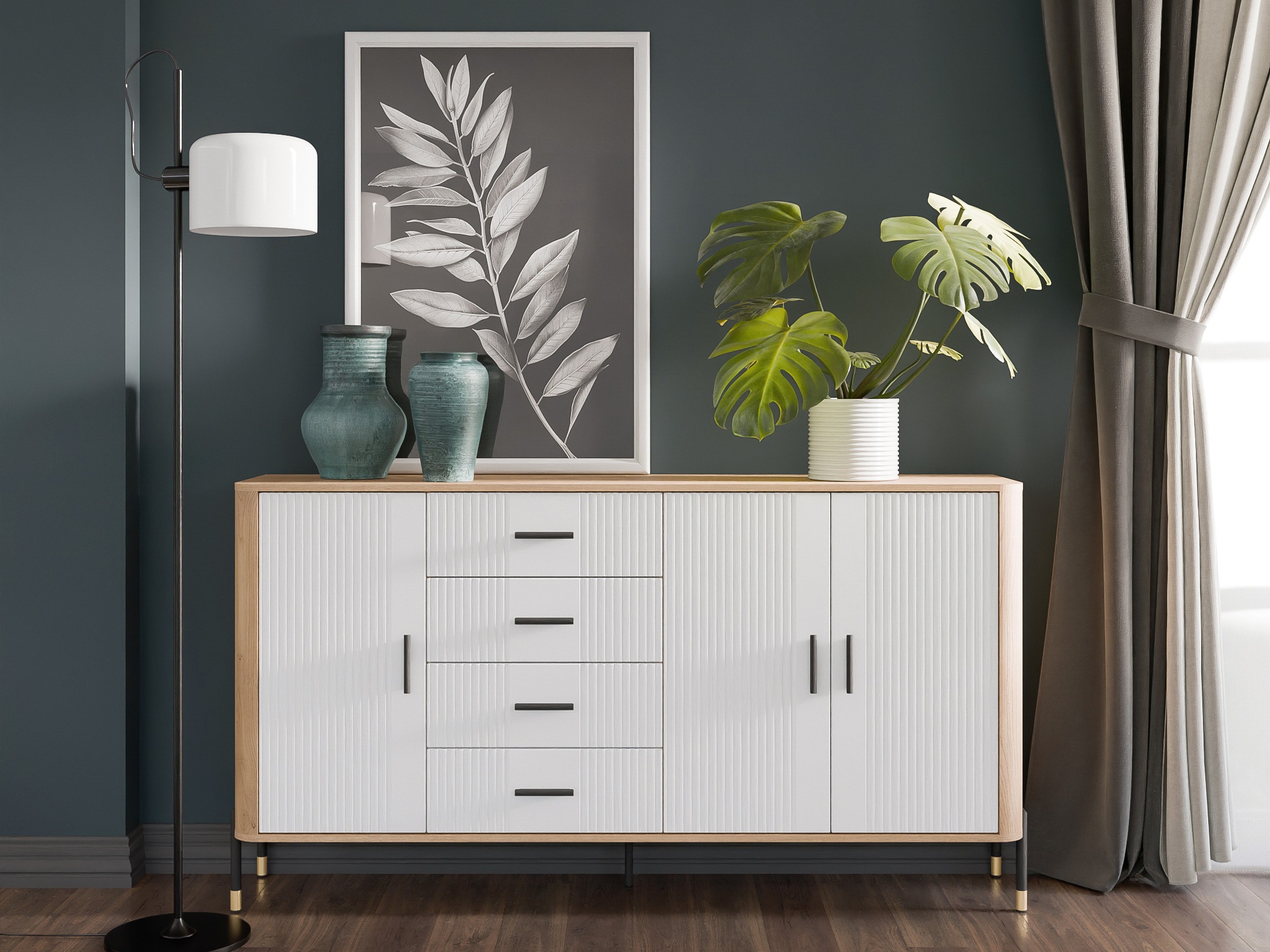 Chest of drawers Flosora 121 (White)