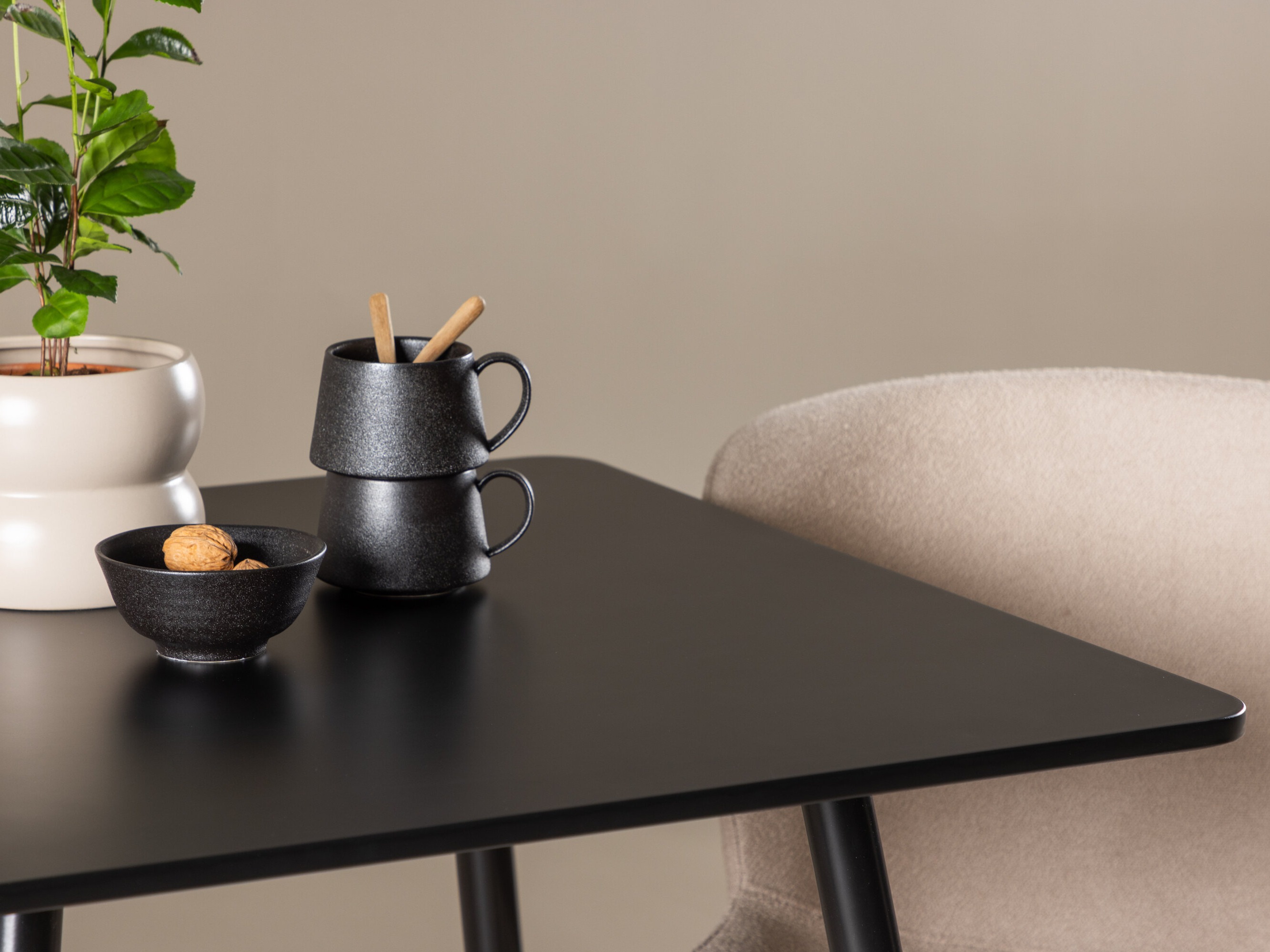 Dining set Dallas 4910 (Black + Beige)
