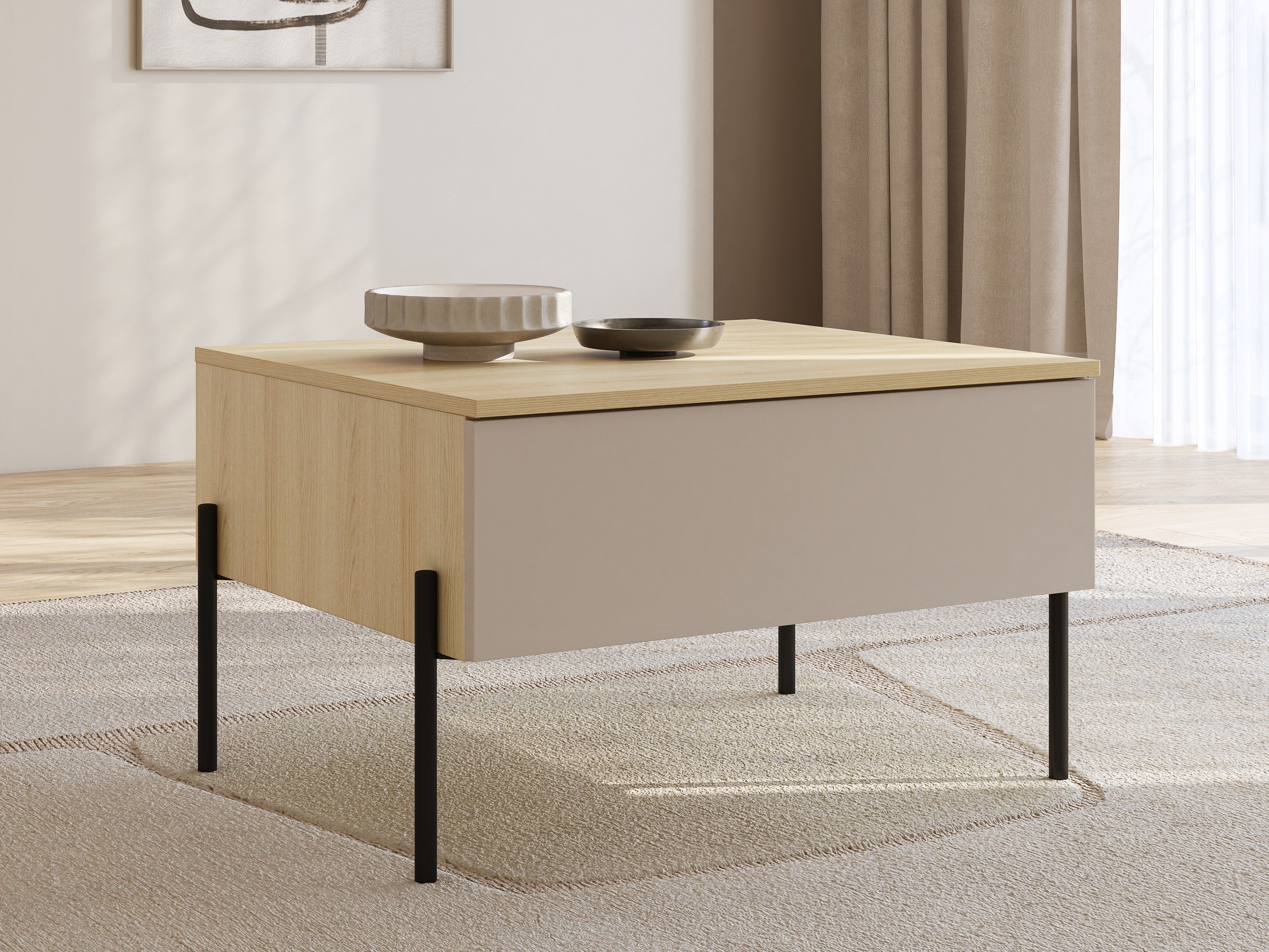 Coffee table Levtenu 116 (Oak + Cashmere)