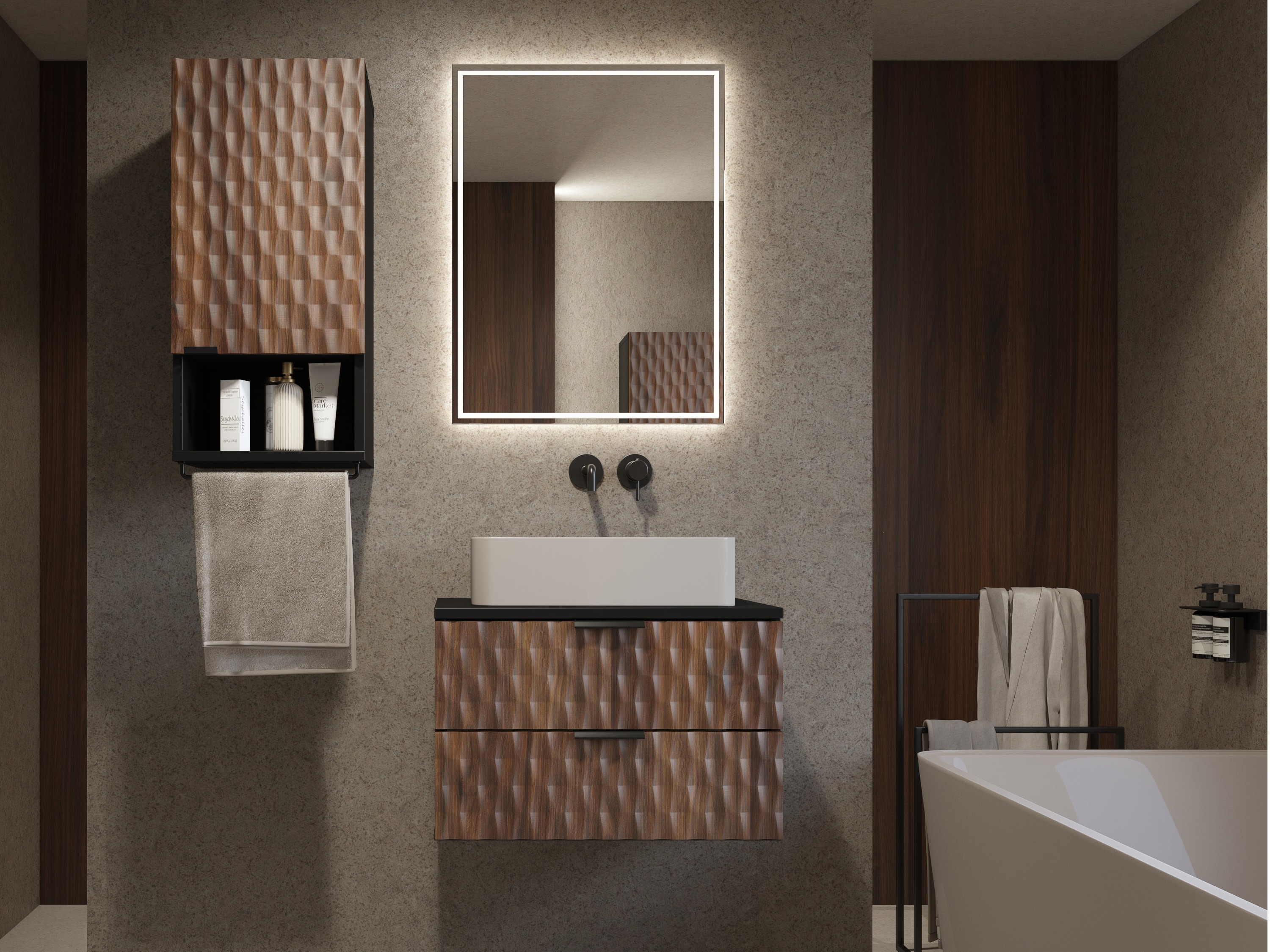 Wall-mounted bathroom cabinet for washbasin Elitese 102