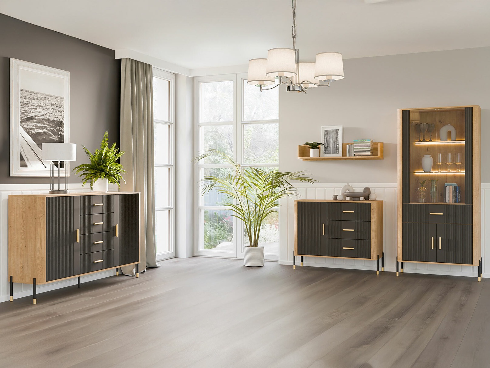 Bookcase Flosora 129 (Anthracite)