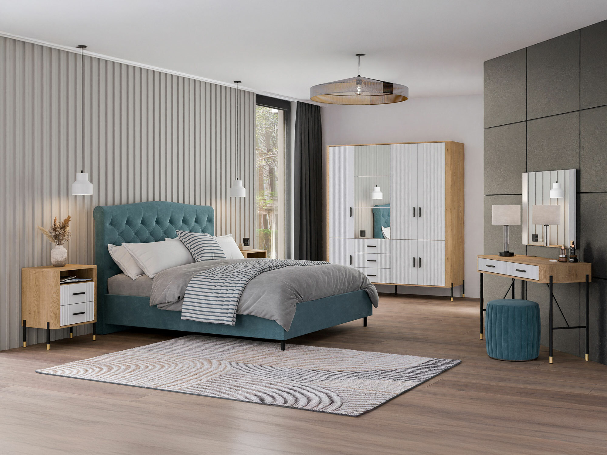 Bedside table Flosora 142 (White)