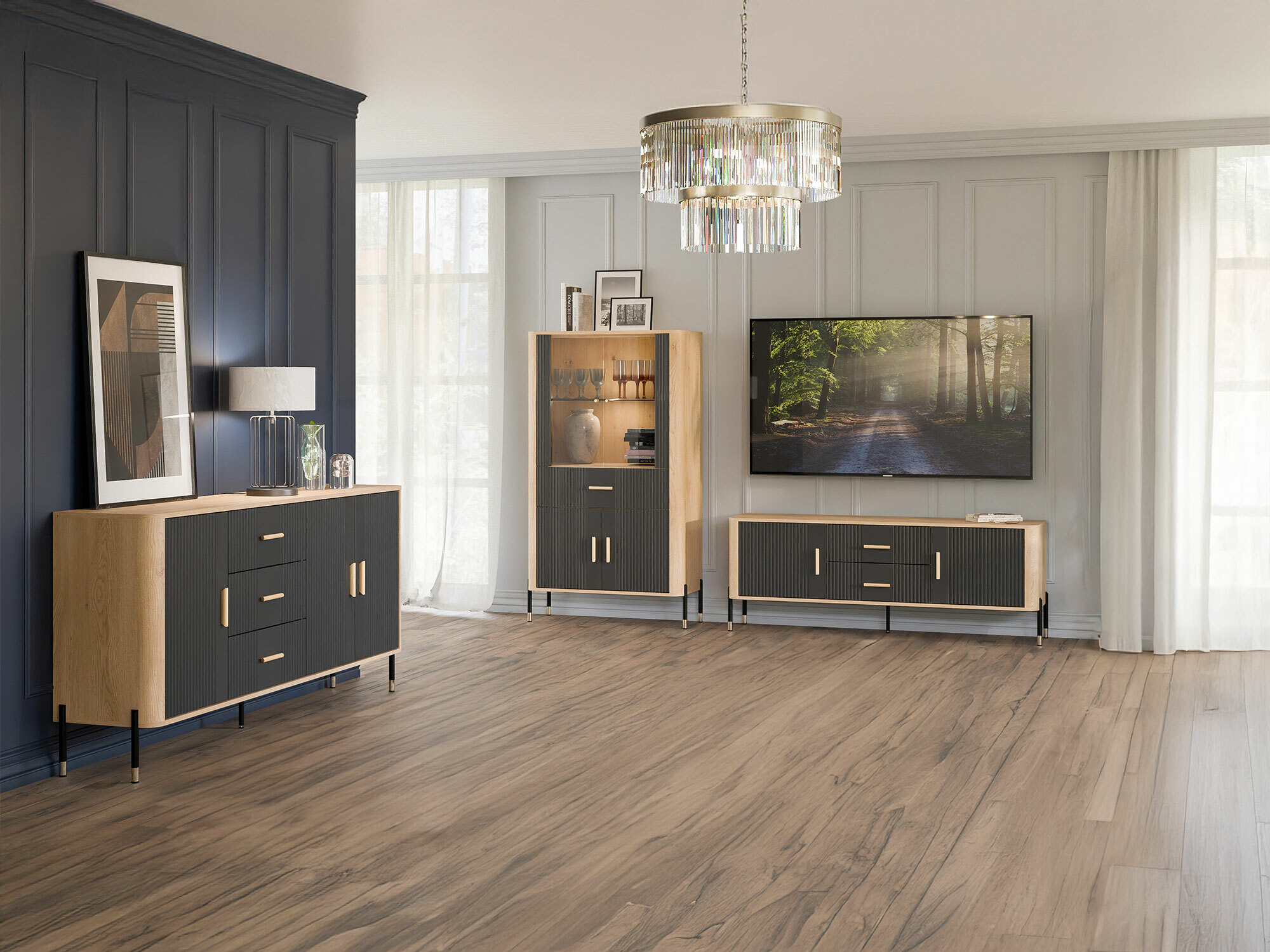Living room set Flosora 147 (Anthracite)