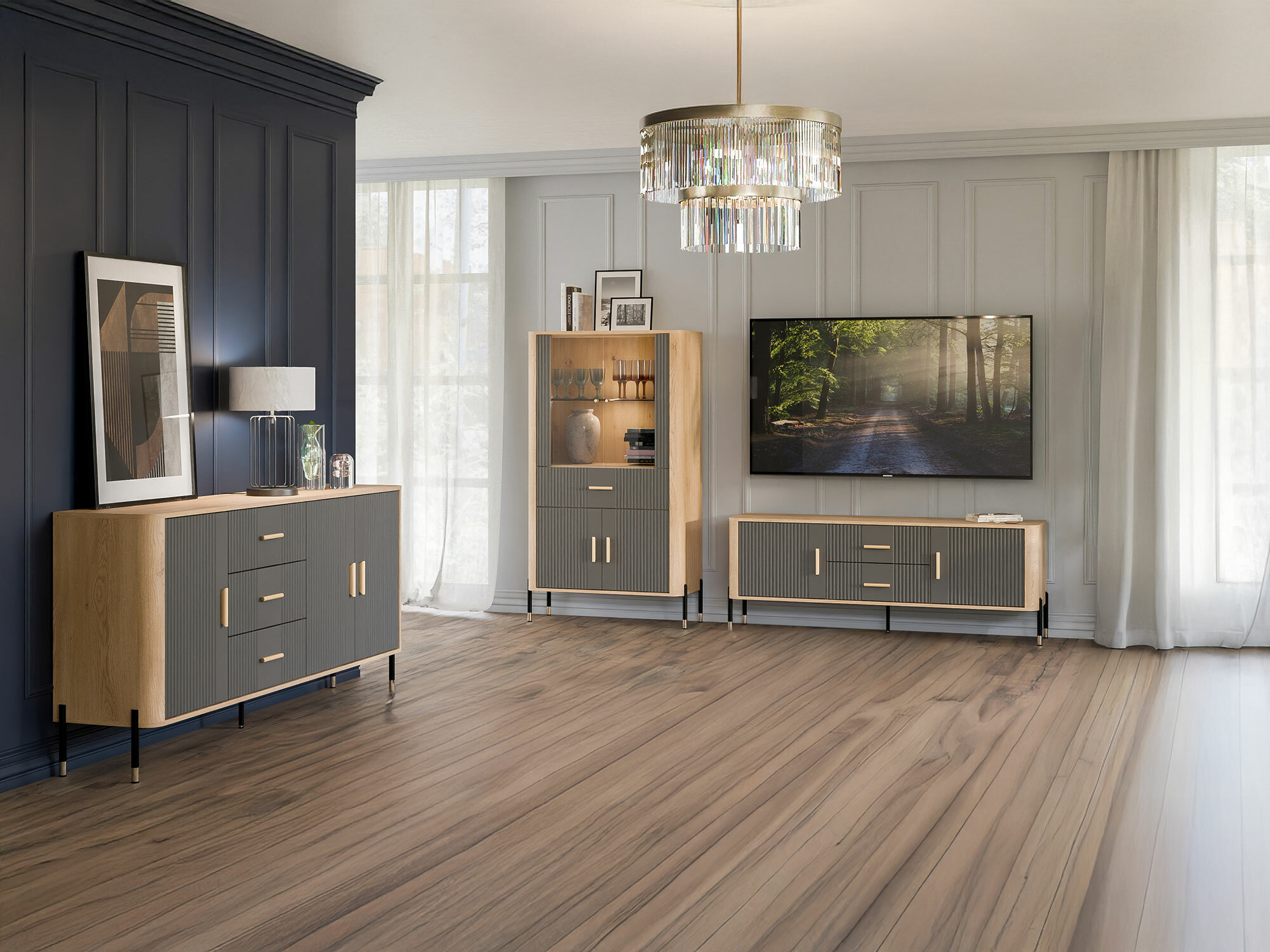 Living room set Flosora 147 (Grey)