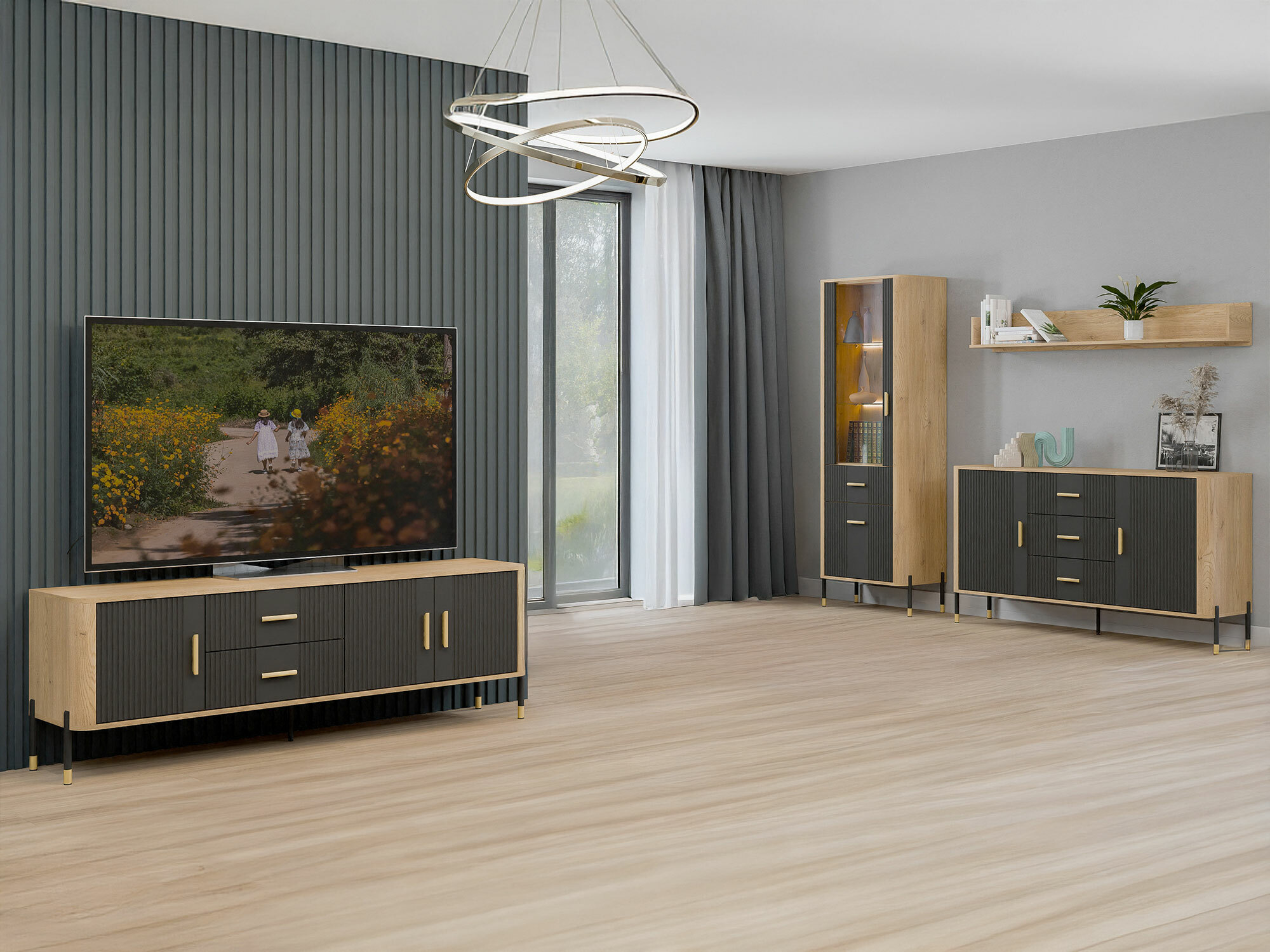 Living room set Flosora 148 (Anthracite)
