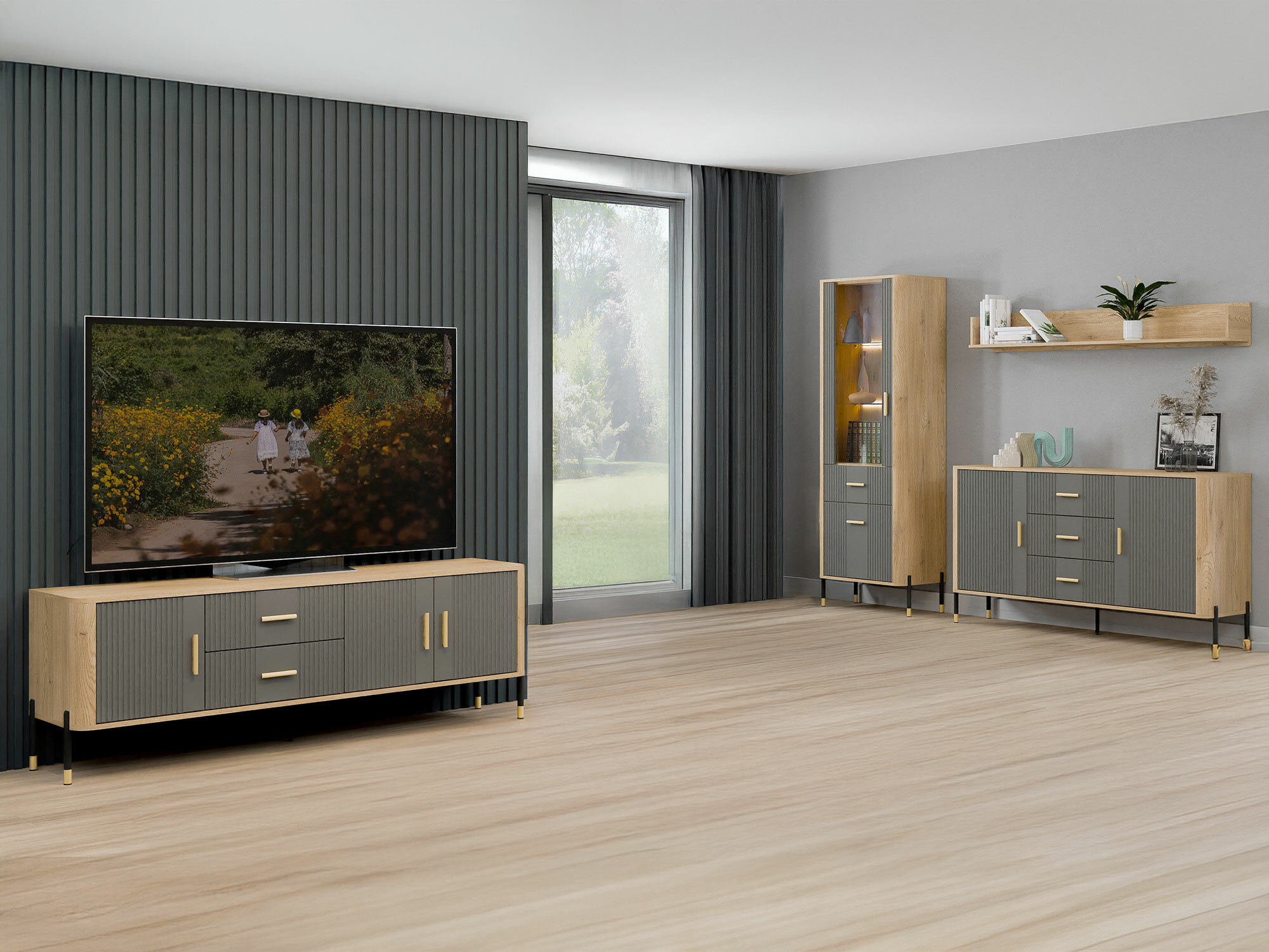 Living room set Flosora 148 (Grey)