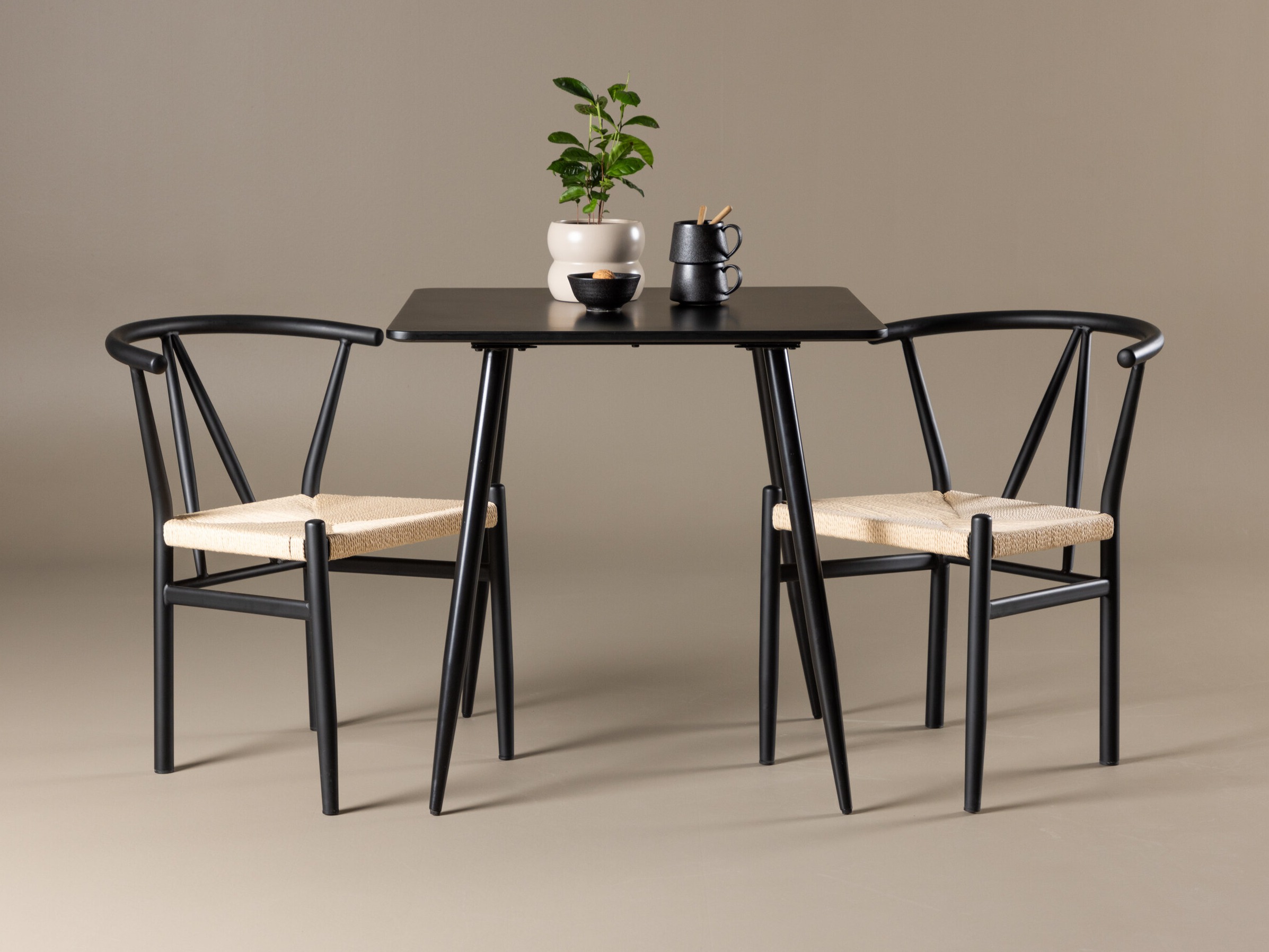 Dining set Dallas 4920 (Black + Light brown)
