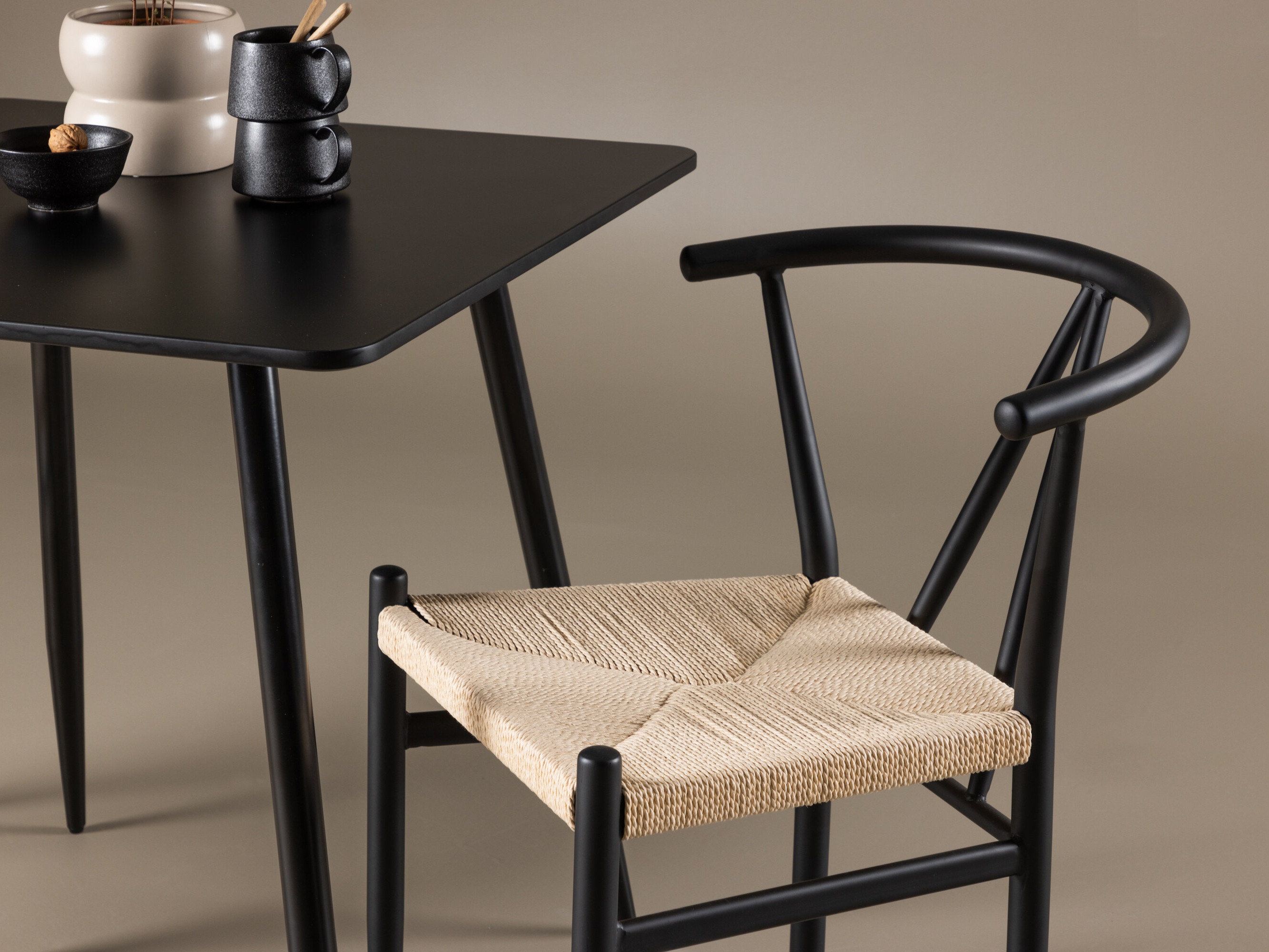 Dining set Dallas 4920 (Black + Light brown)