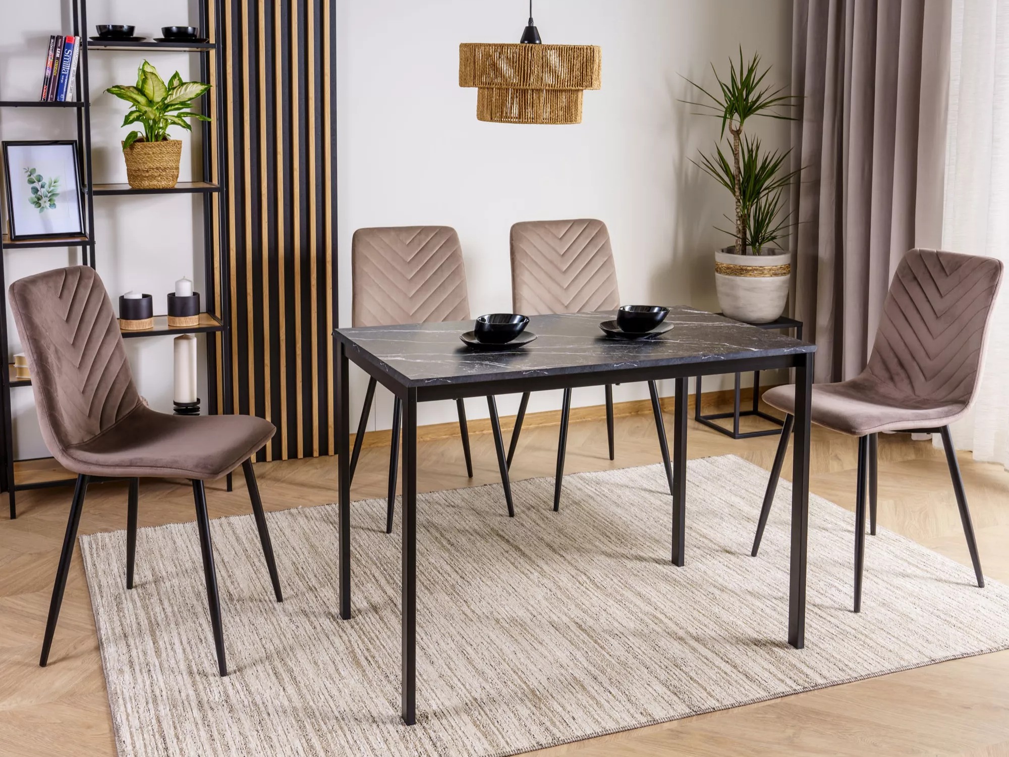 Table Detroit 861 (Black marble + Black)