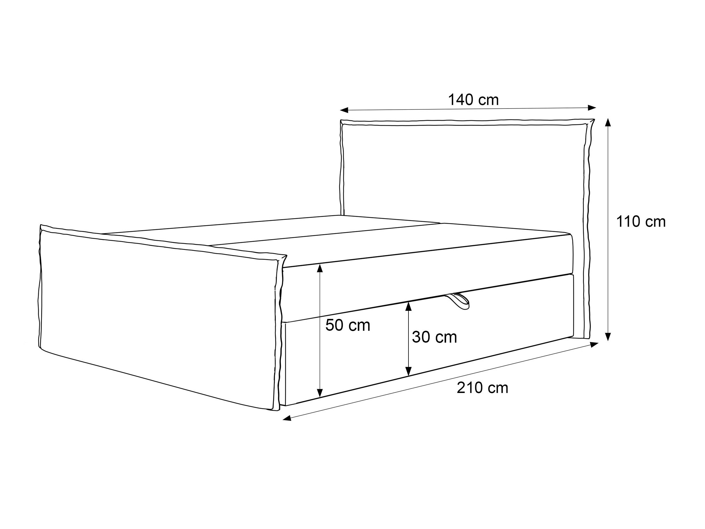 Continental bed Martinez 122 (Coral 85)